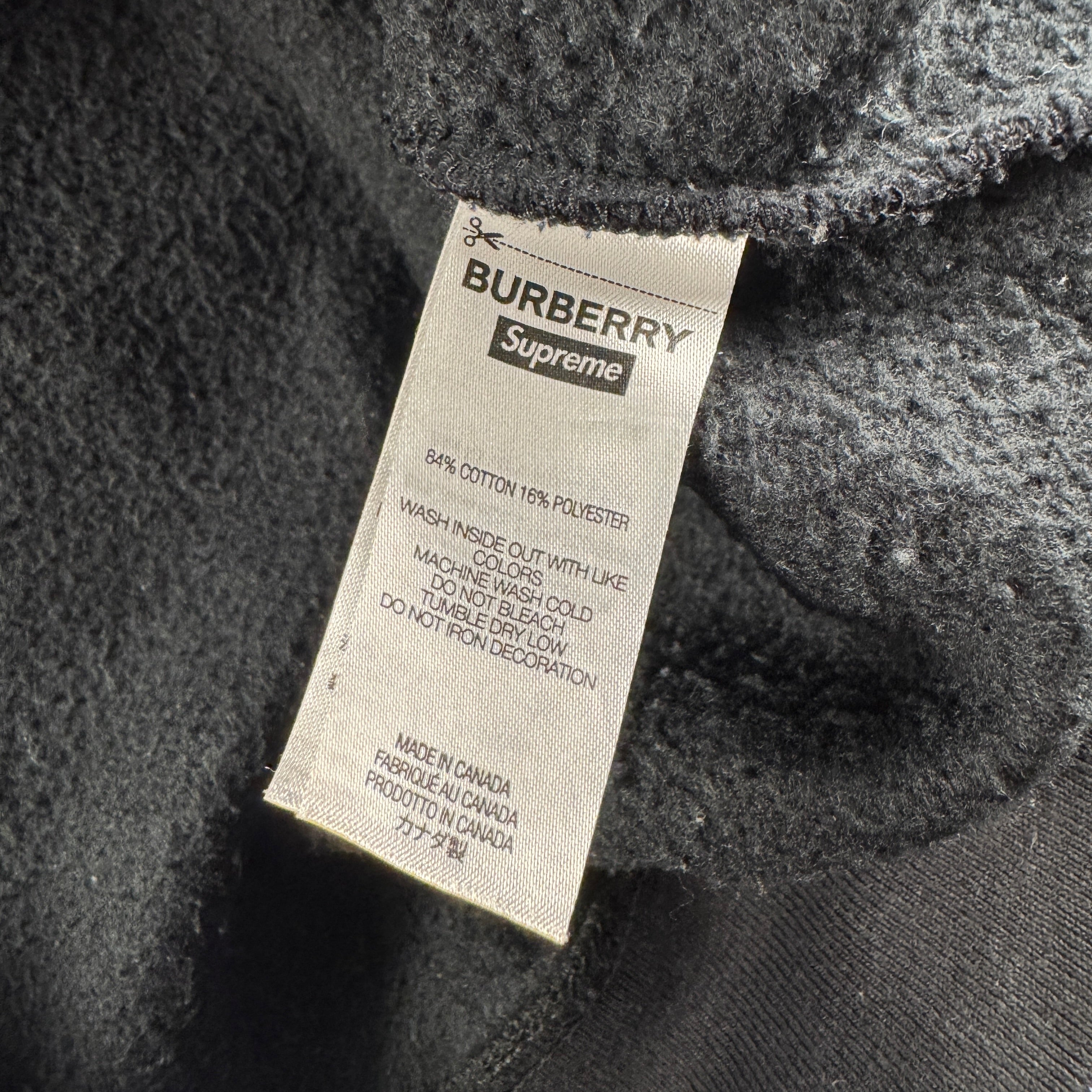 Supreme x Burberry Box Logo Black Hoodie (M)