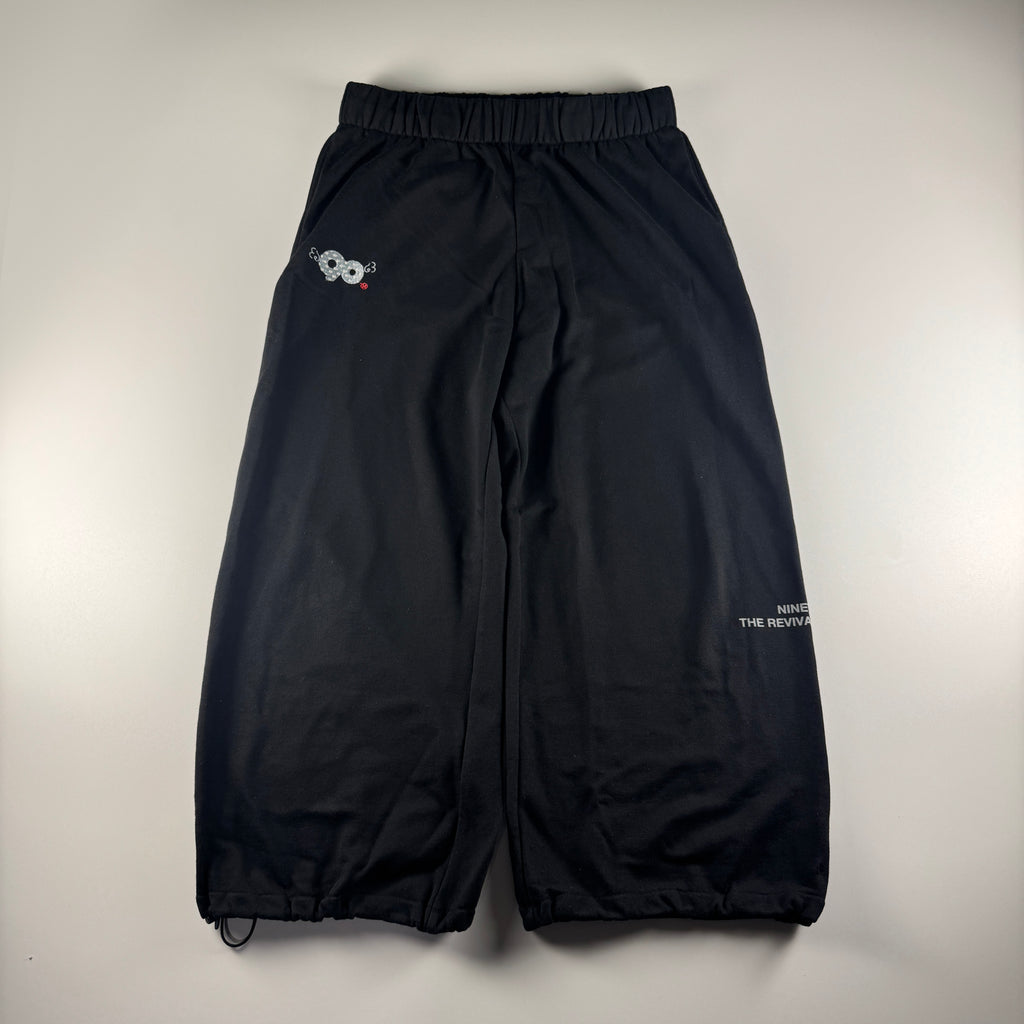9090 Logo Black Sweat Pants (M)