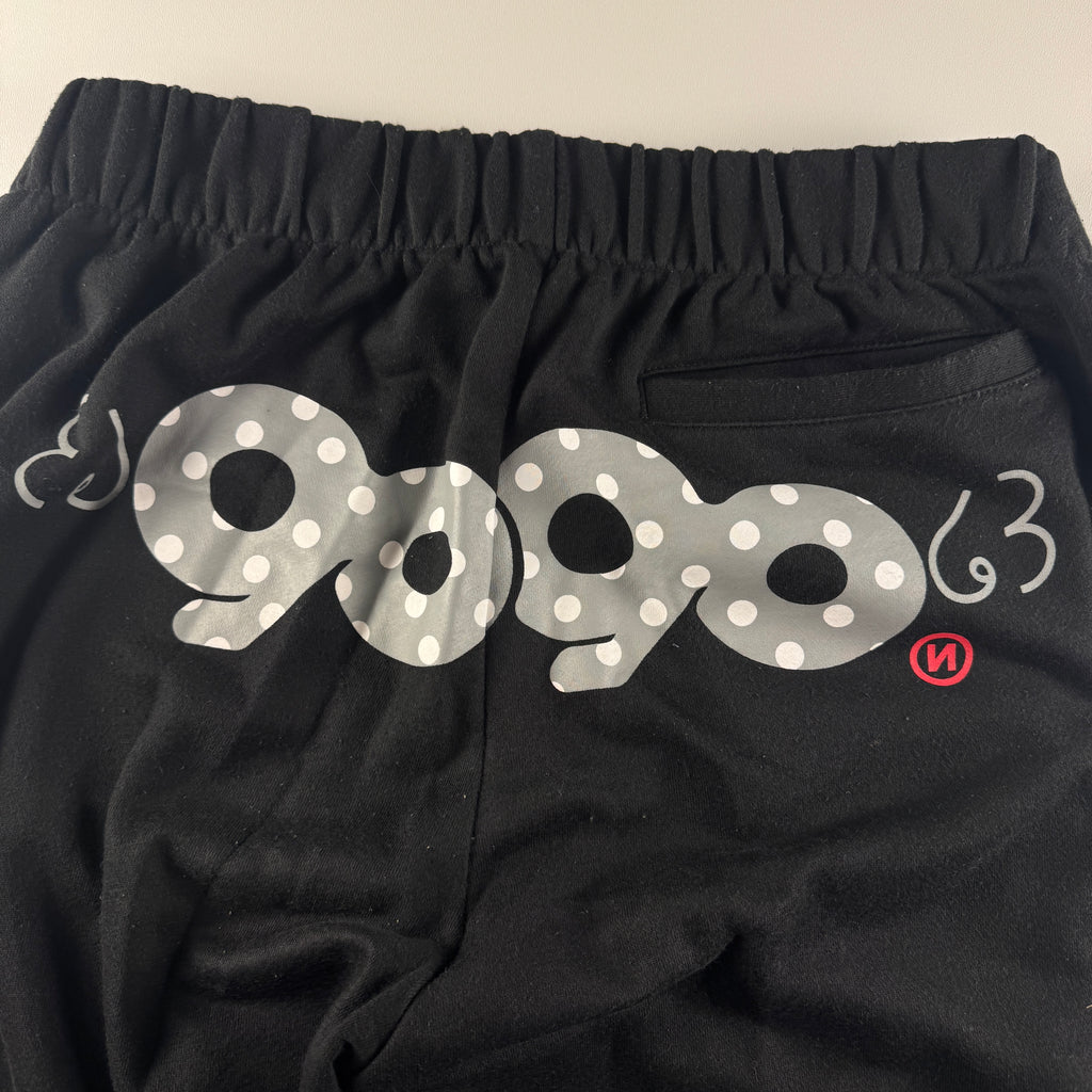 9090 Logo Black Sweat Pants (M)