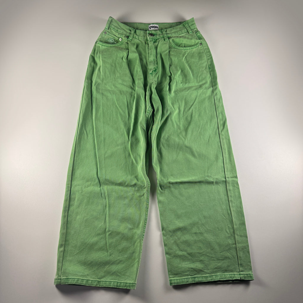 9090 Mushroom Trip Green Baggy Pants (M)