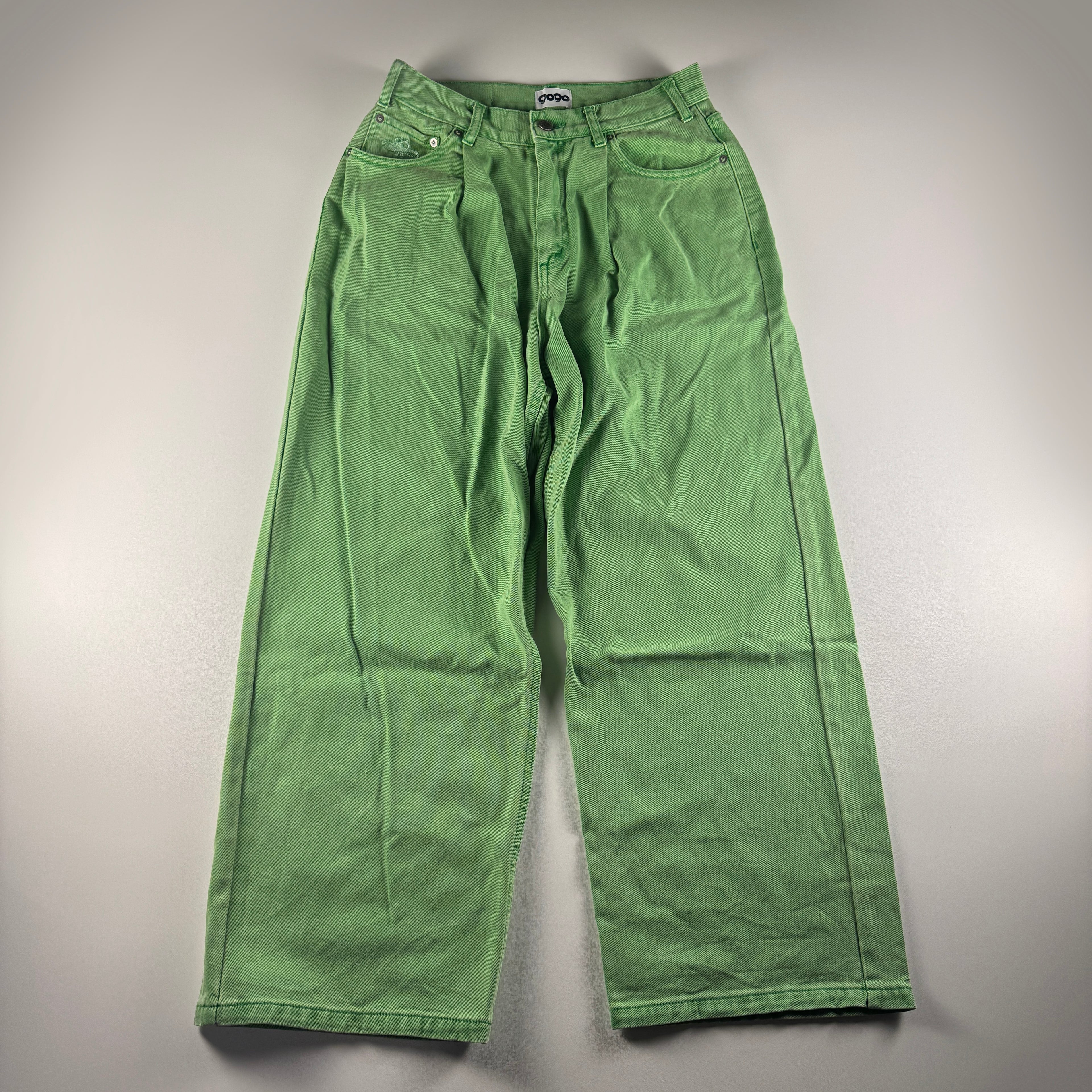 9090 Mushroom Trip Green Baggy Pants (M)