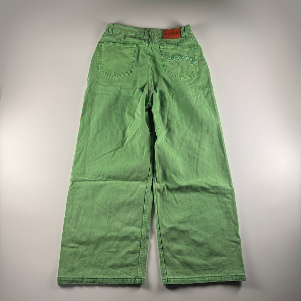 9090 Mushroom Trip Green Baggy Pants (M)