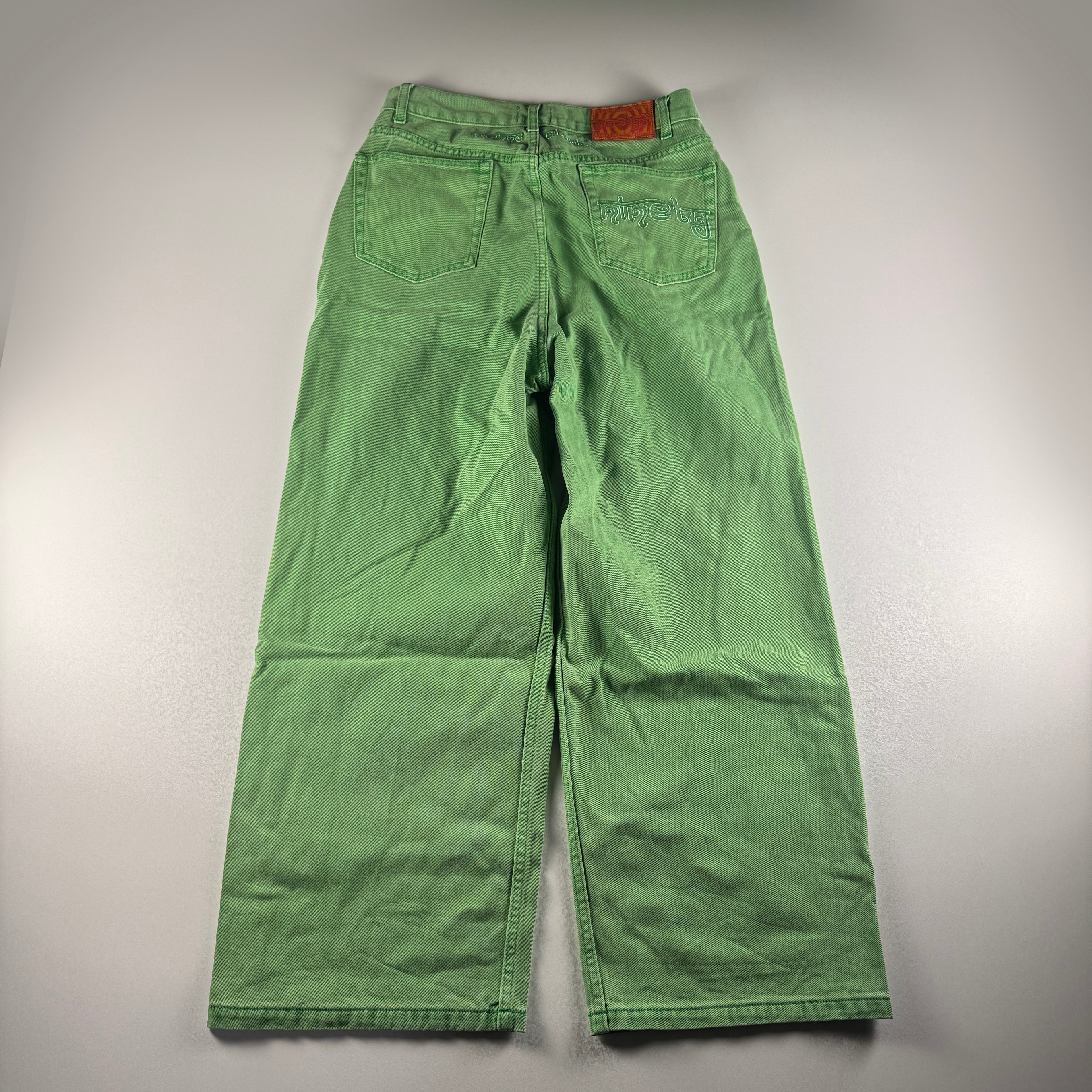 9090 Mushroom Trip Green Baggy Pants (M)