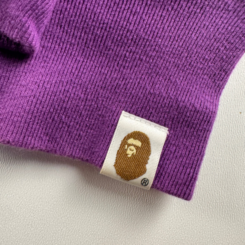 BAPE Swarovski Rhinestone Logo Purple Camo Relaxed Sweater (XL)