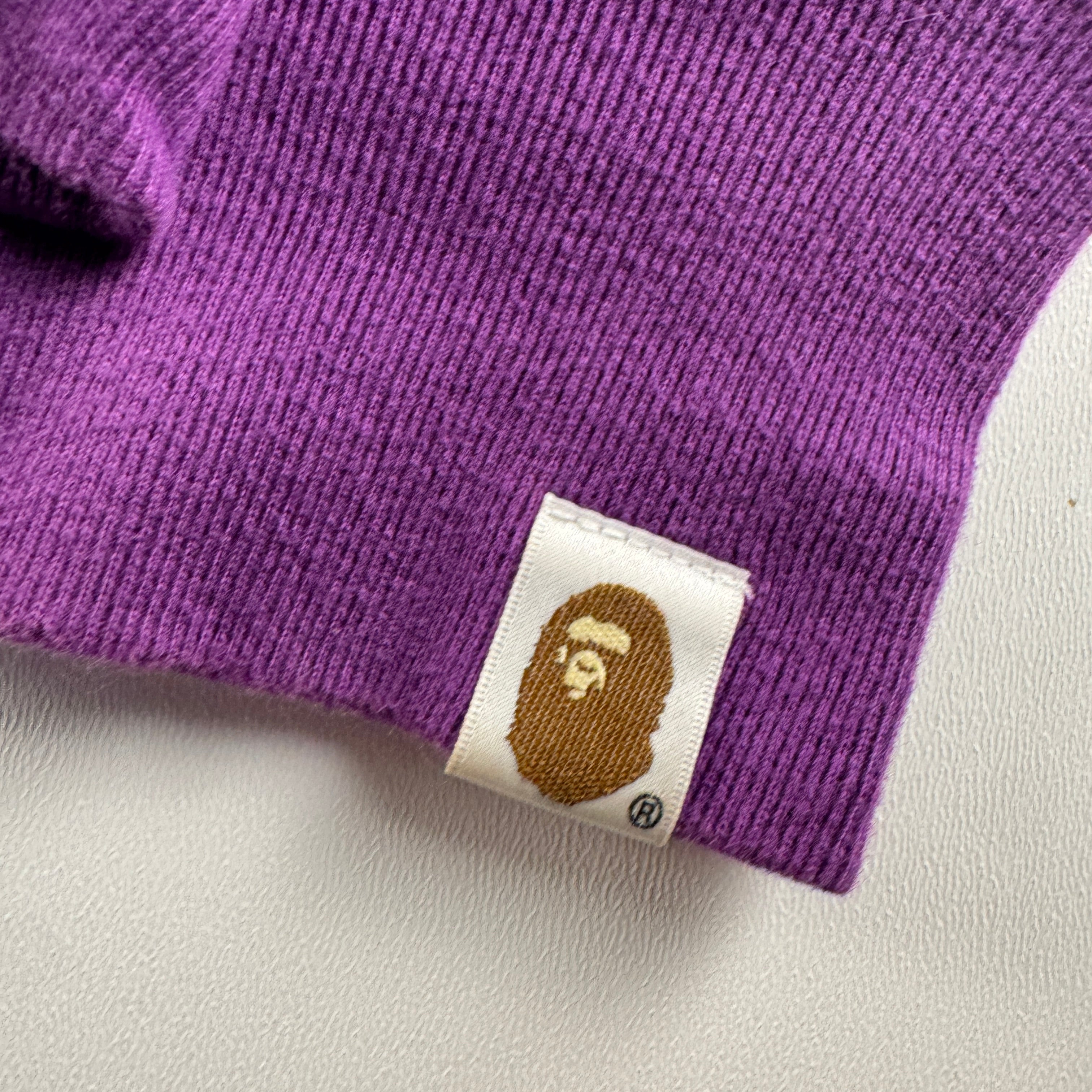 BAPE Swarovski Rhinestone Logo Purple Camo Relaxed Sweater (XL)