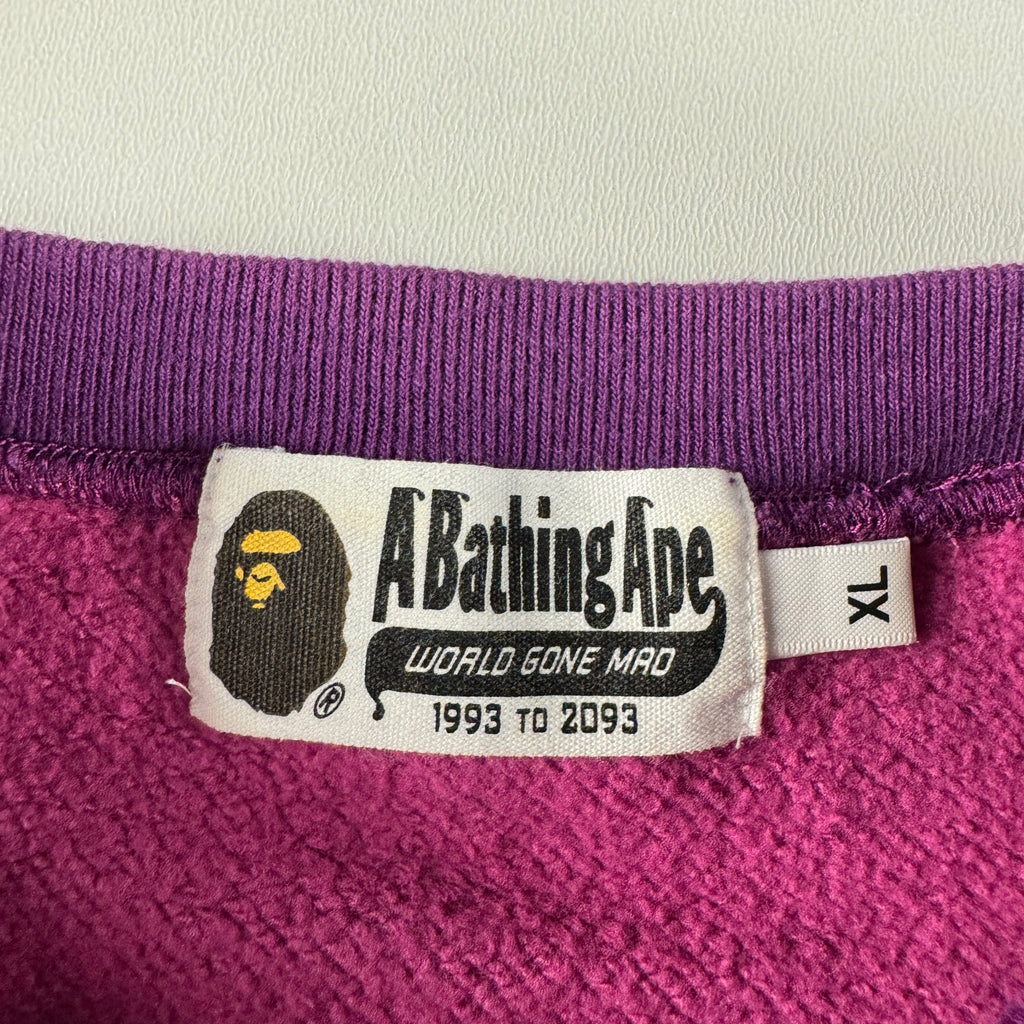BAPE Swarovski Rhinestone Logo Purple Camo Relaxed Sweater (XL)