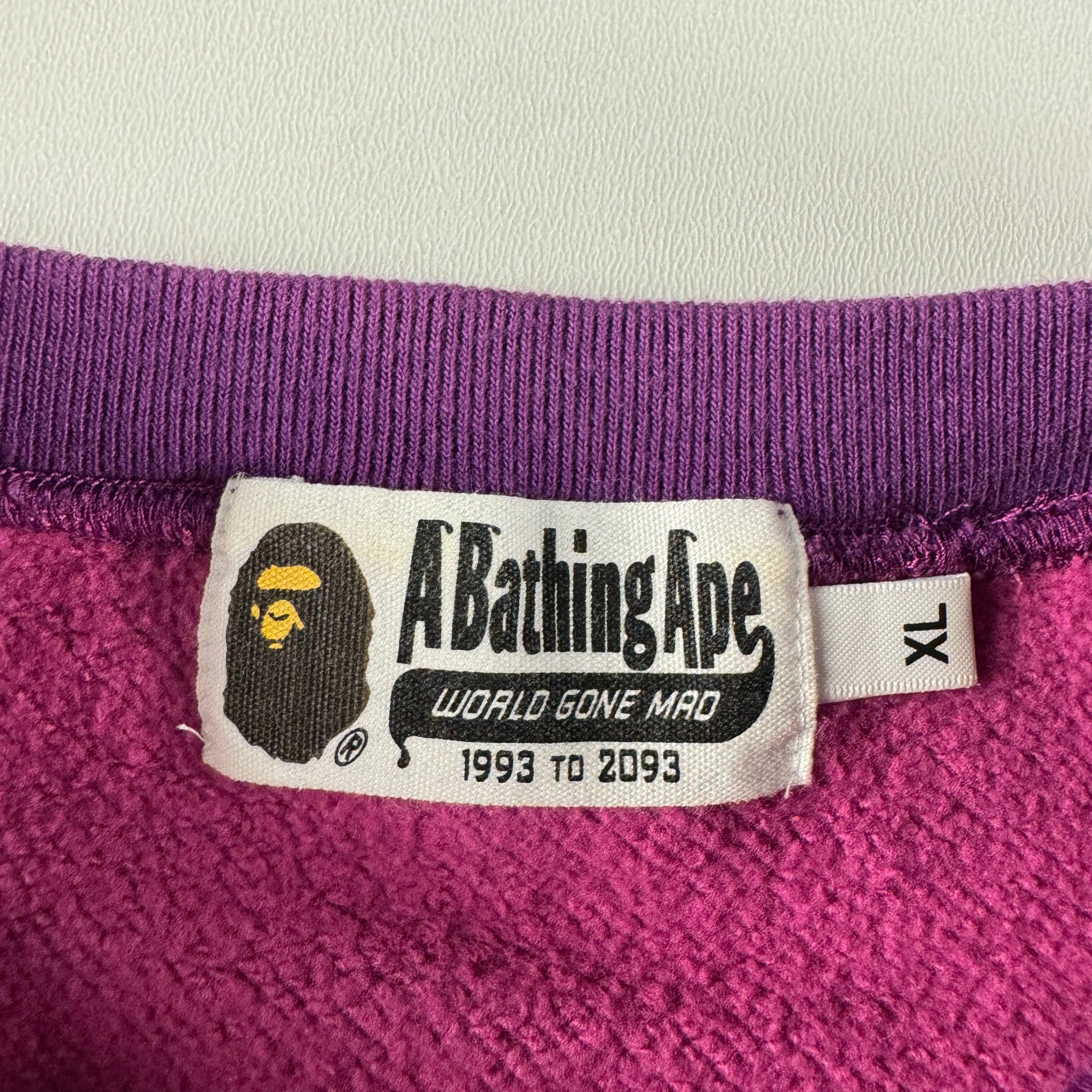 BAPE Swarovski Rhinestone Logo Purple Camo Relaxed Sweater (XL)