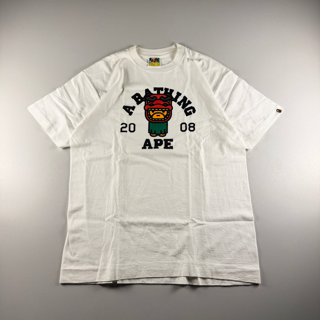 BAPE Baby Milo Year of the Dragon 2008 White Tee (L)