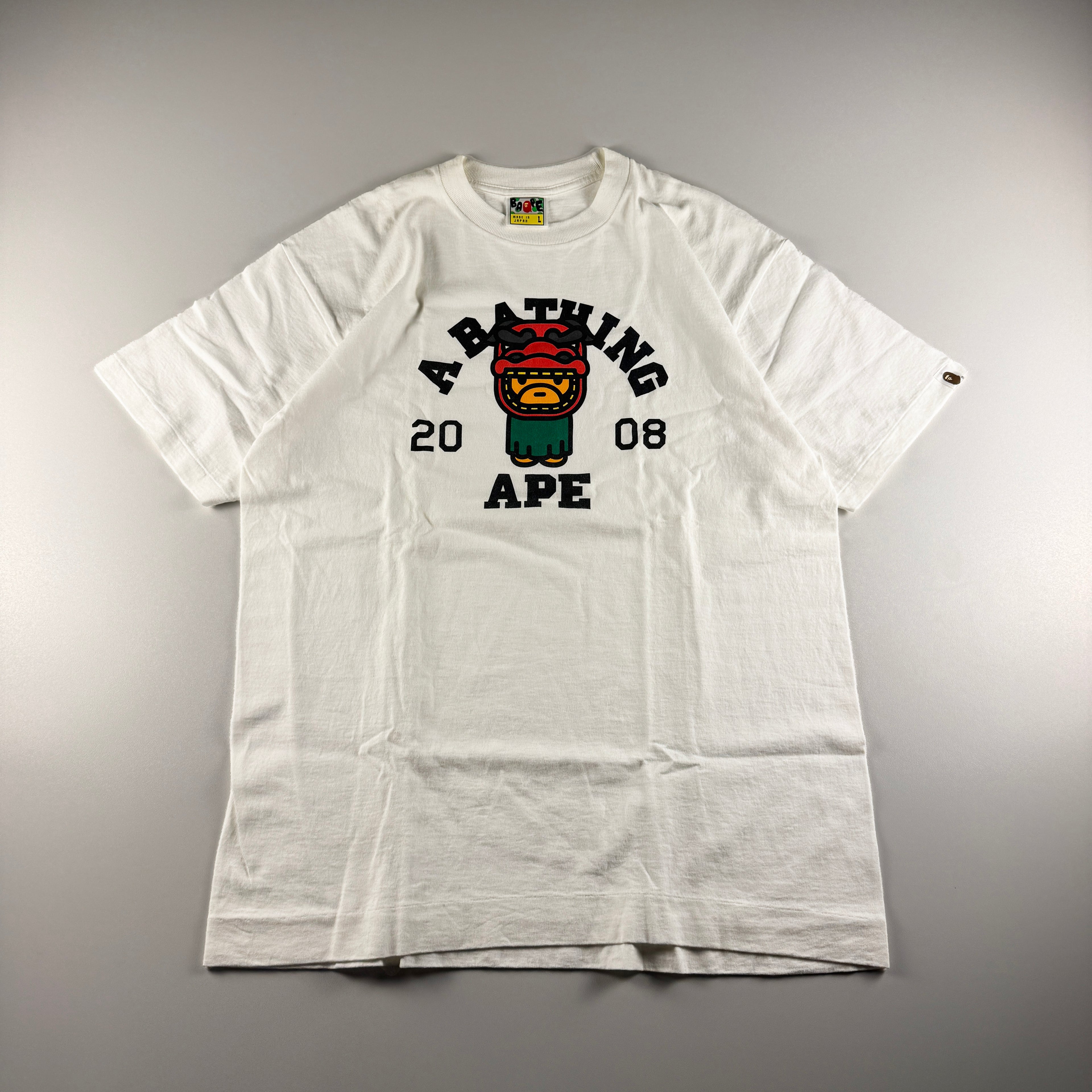 BAPE Baby Milo Year of the Dragon 2008 White Tee (L)