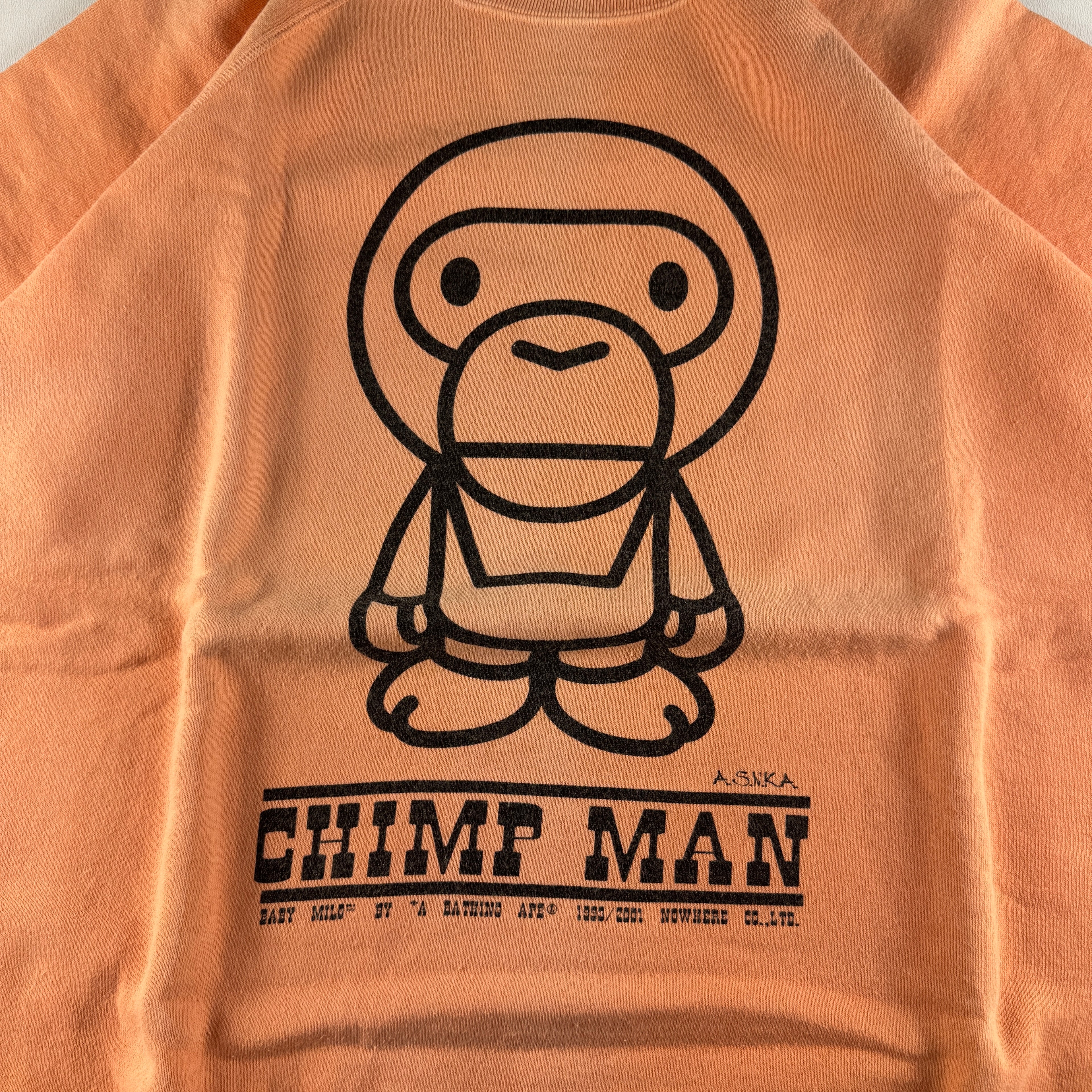 BAPE 2001 Chimp Man Nigo Era Orange Tee (M)