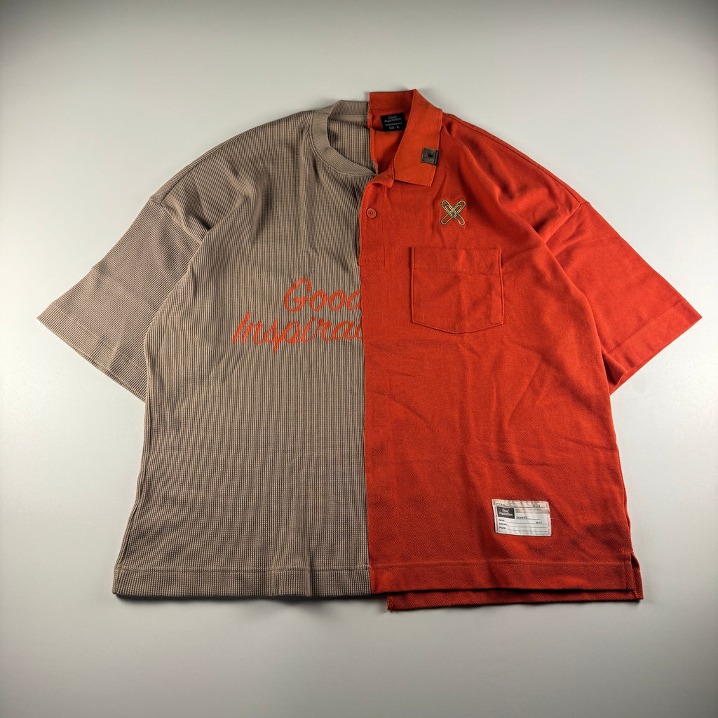 GU x Mihara Yasuhiro Orange Short Sleeve Polo (XL)