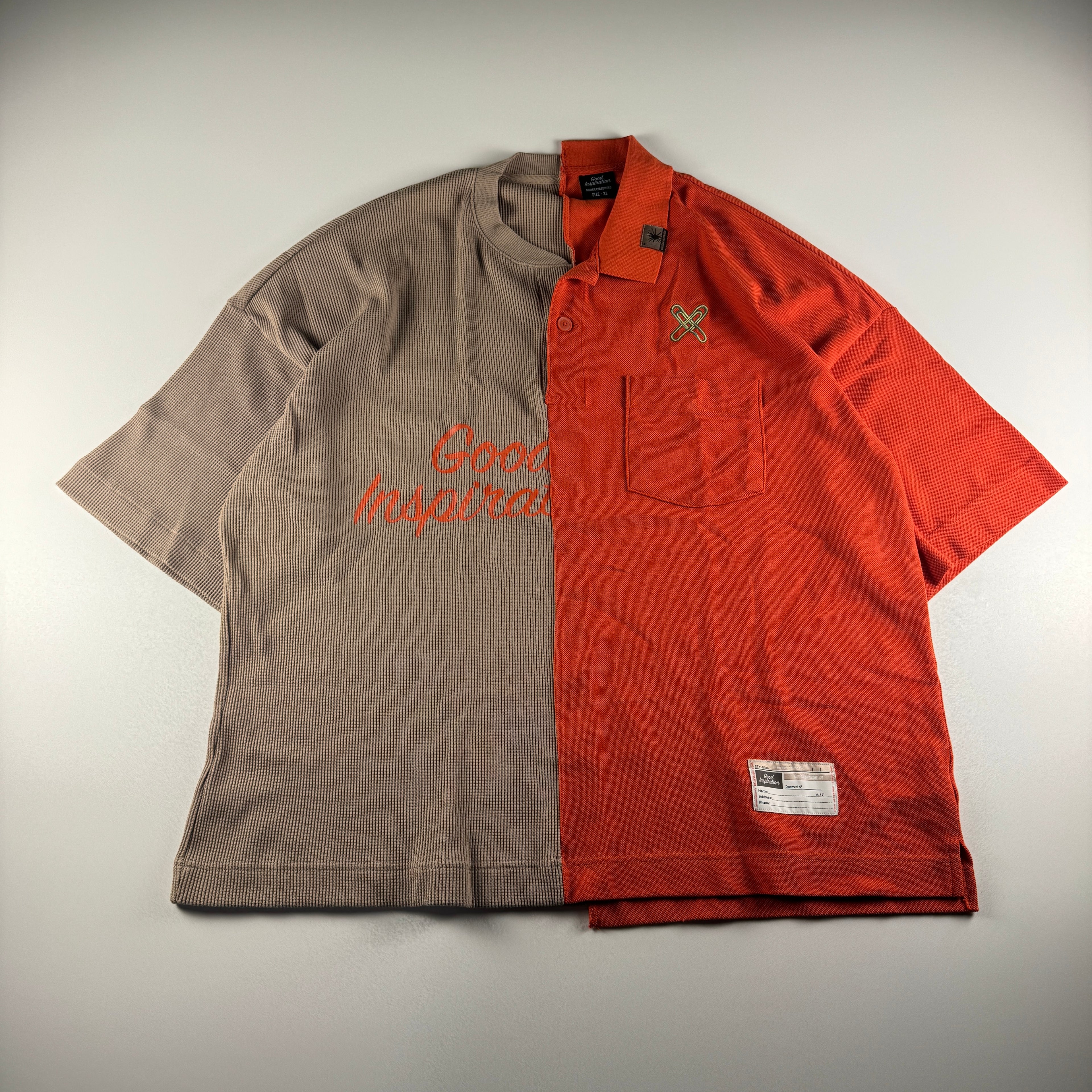 GU x Mihara Yasuhiro Orange Short Sleeve Polo (XL)