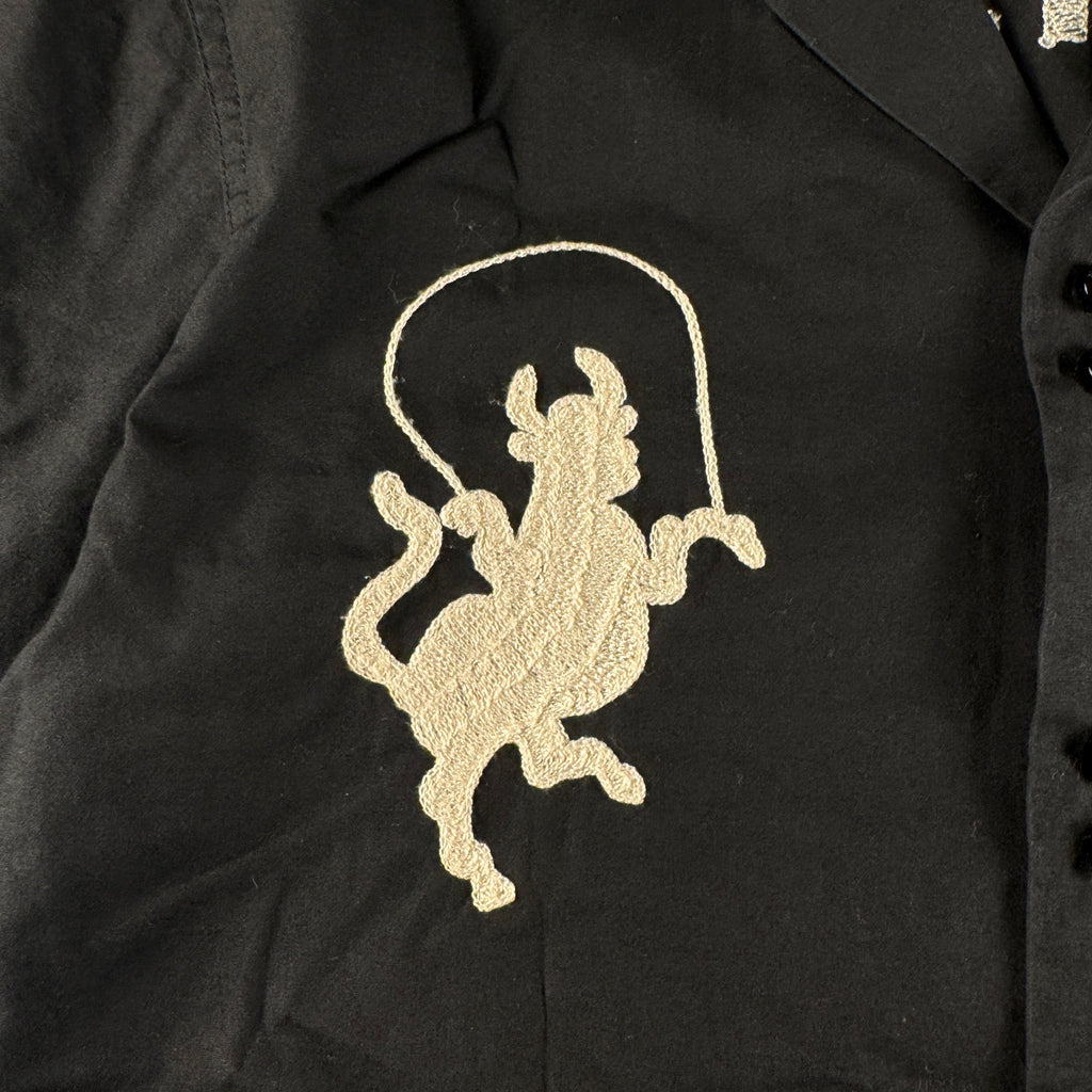 EVISU Paris Embroidered Black S/S Shirt (38/M)