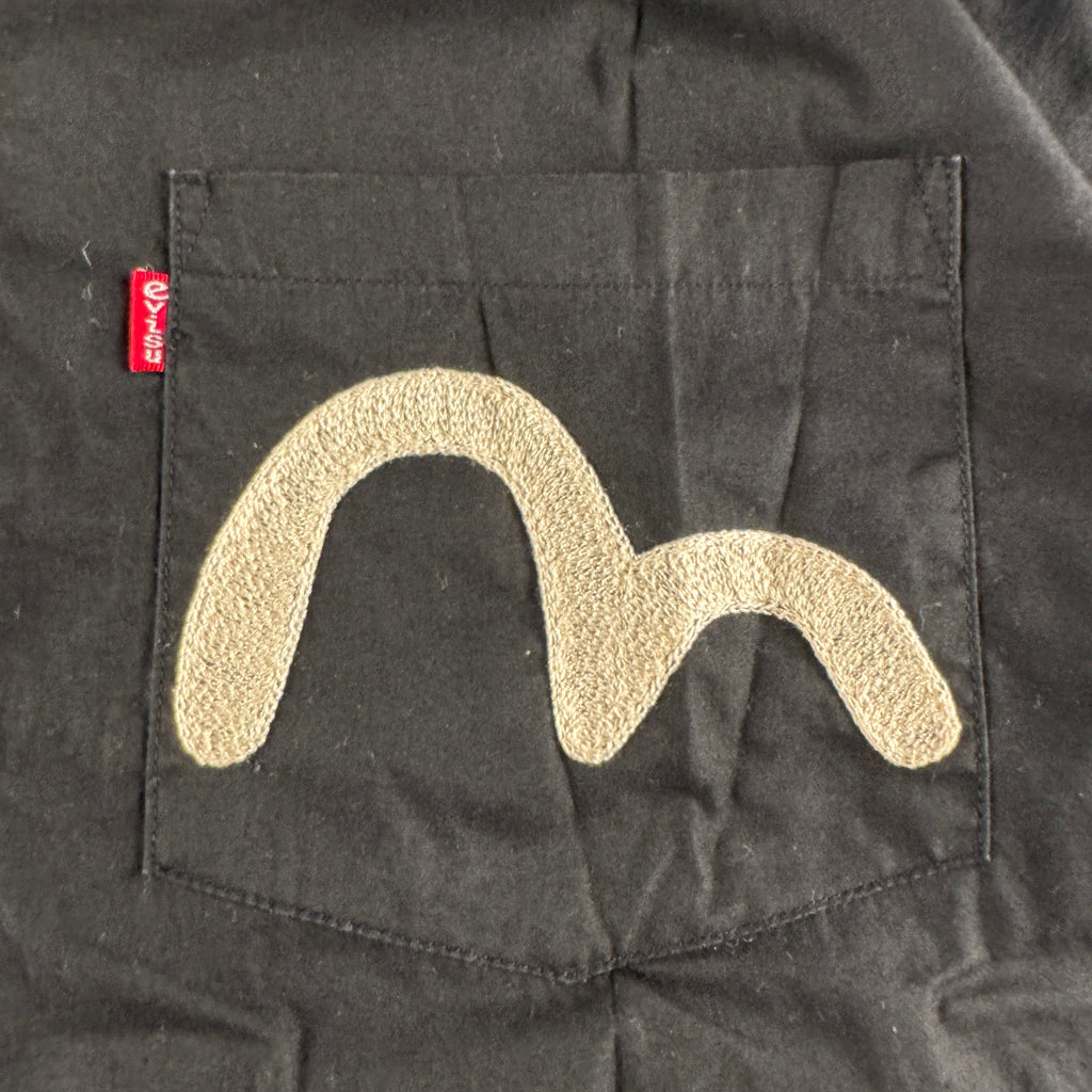 EVISU Paris Embroidered Black S/S Shirt (38/M)