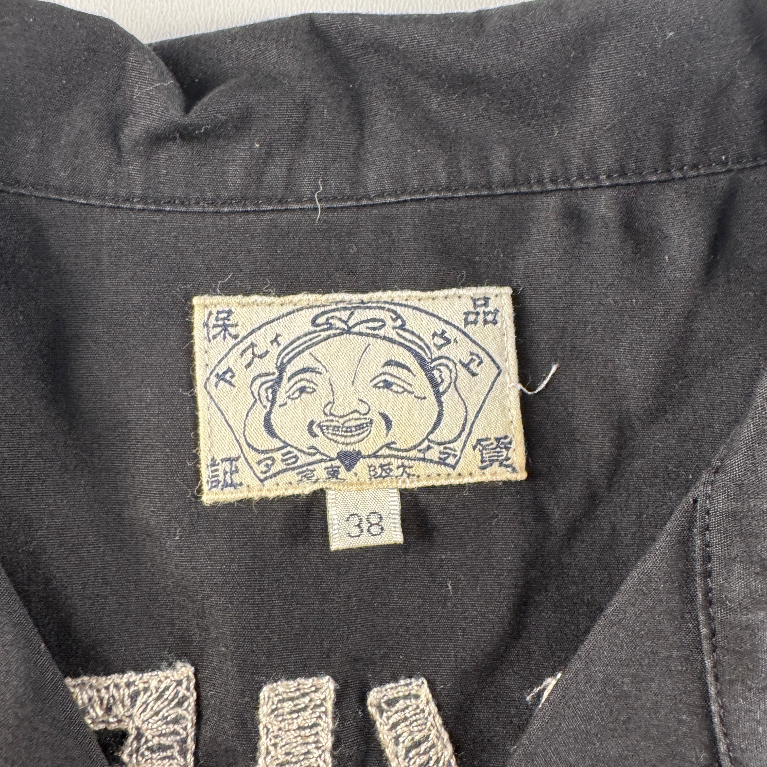 EVISU Paris Embroidered Black S/S Shirt (38/M)