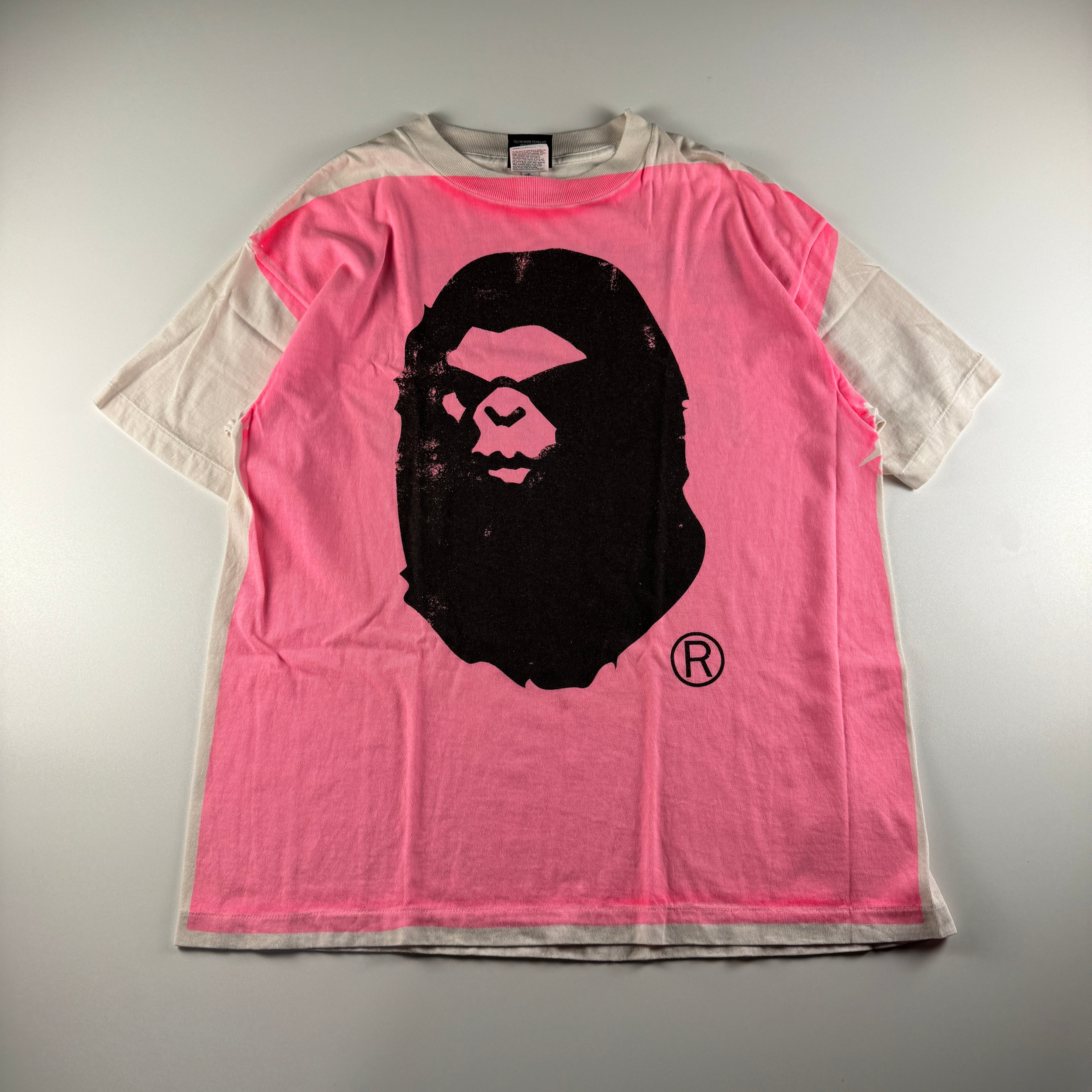 Saint Michael x BAPE Mad Face Pink Tee (M)