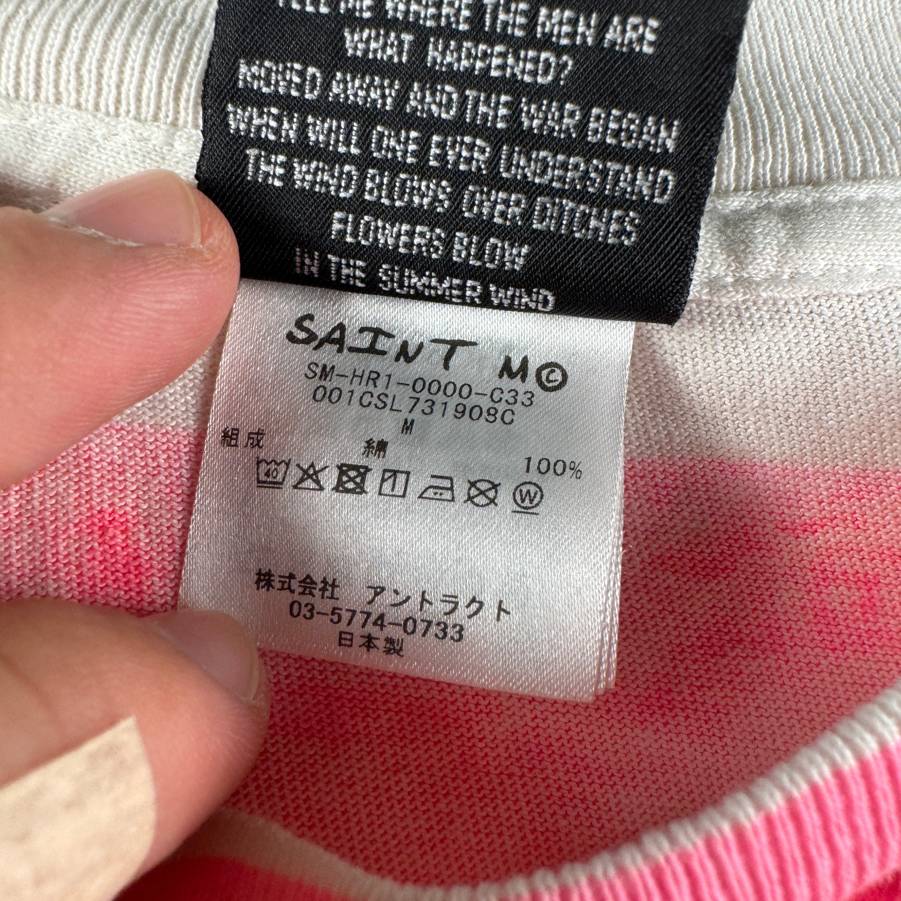 Saint Michael x BAPE Mad Face Pink Tee (M)