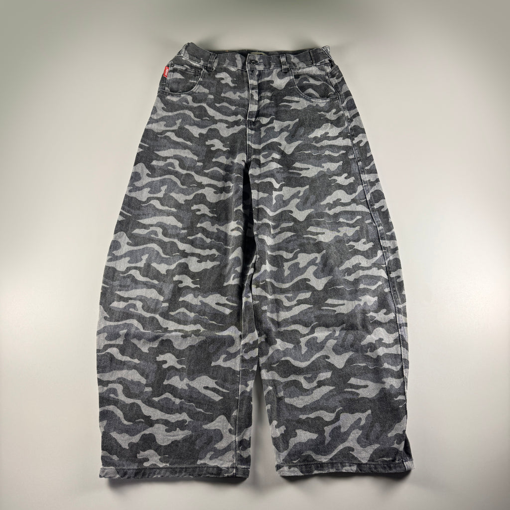 9090 Blue Camo Balloon Baggy Pants (L)