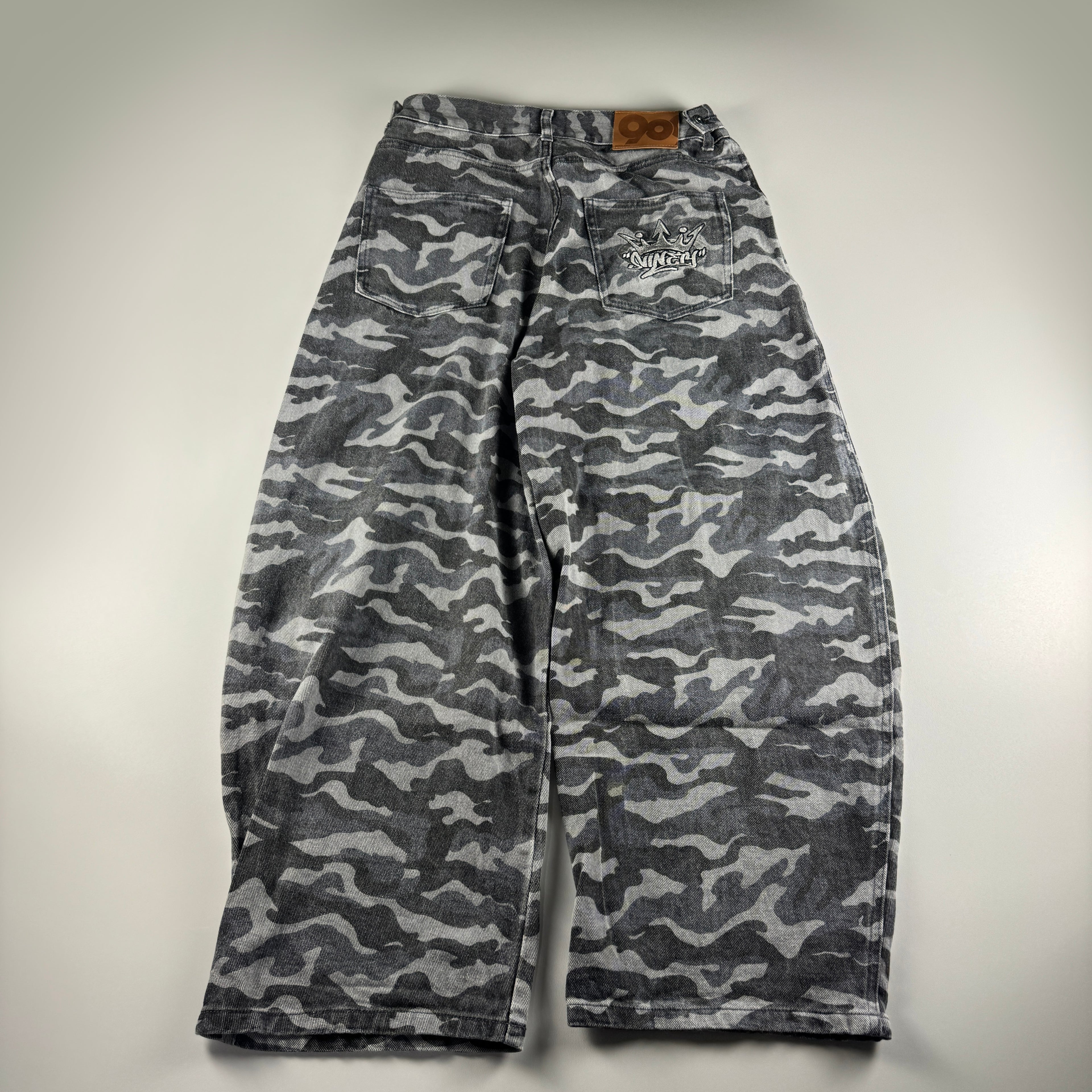 9090 Blue Camo Balloon Baggy Pants (L)