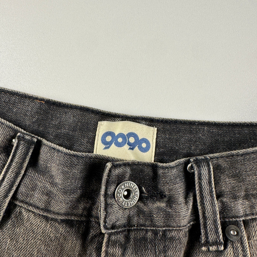 9090 Black Rhinestone Denim Short (L)
