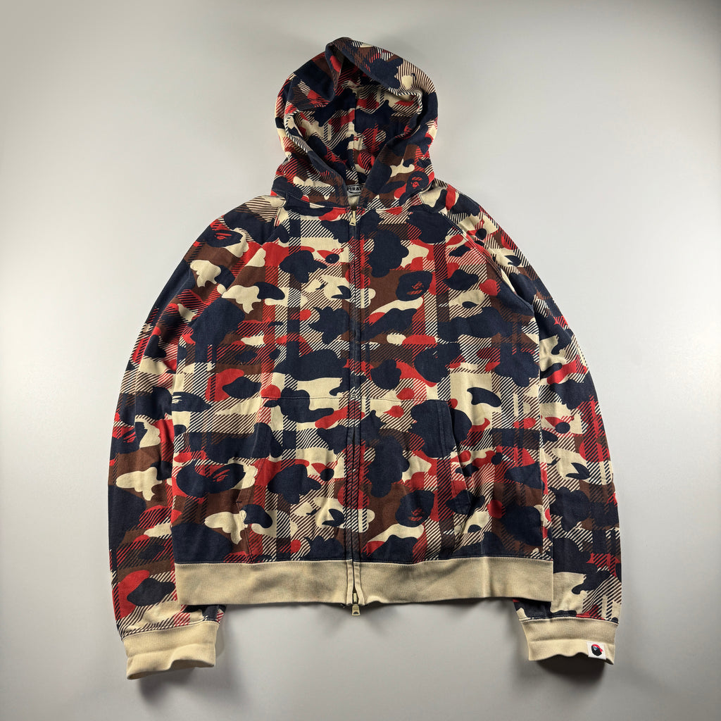 BAPE Pirate Camo Plaid Hoodie (L)