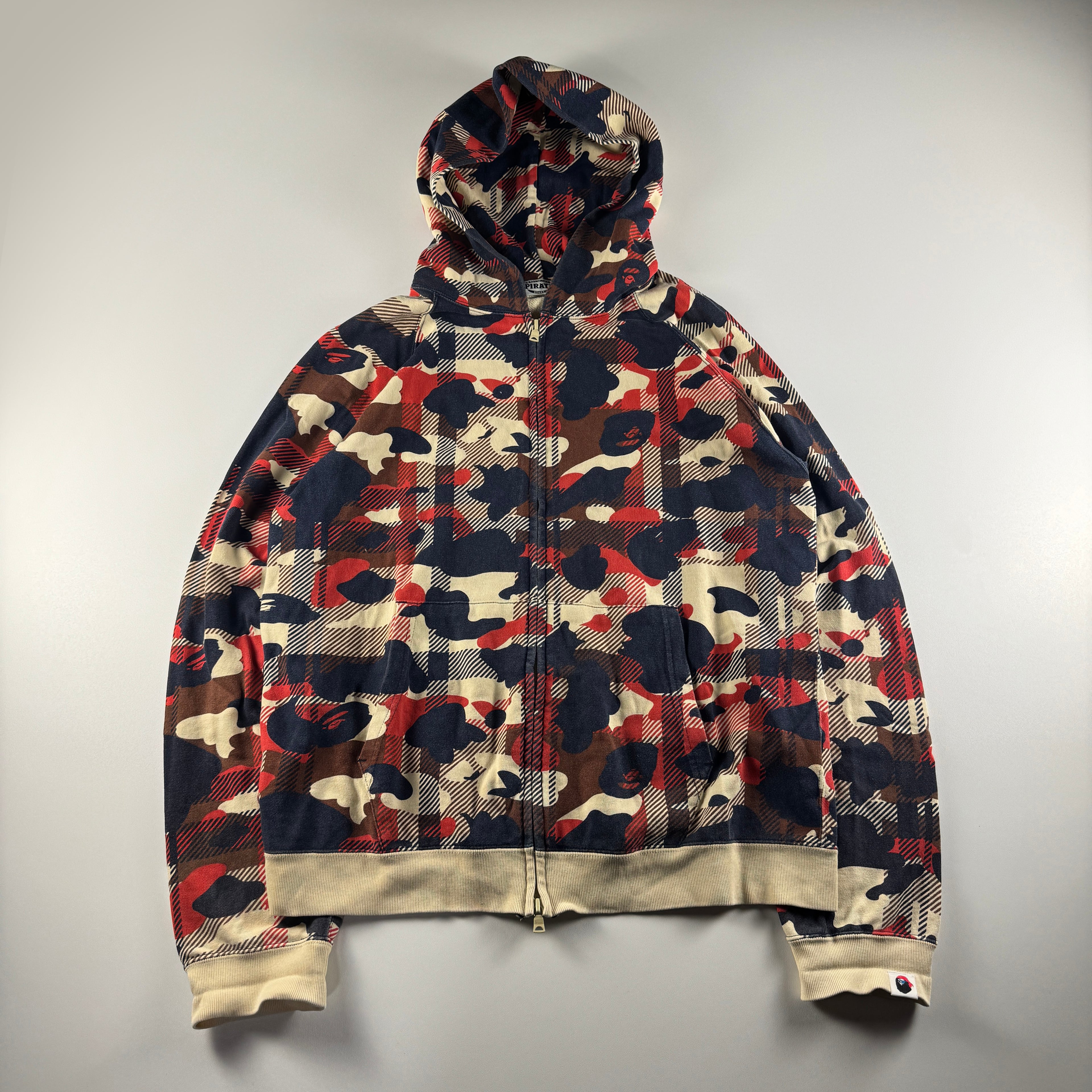 BAPE Pirate Camo Plaid Hoodie (L)