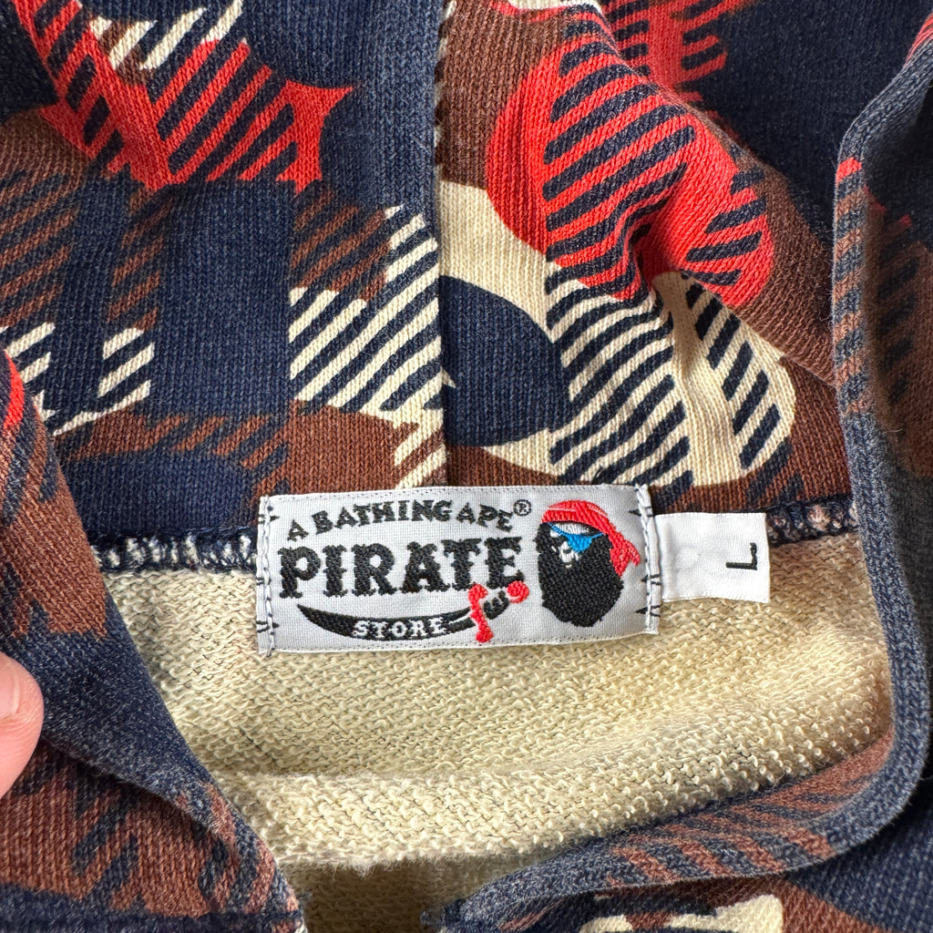 BAPE Pirate Camo Plaid Hoodie (L)