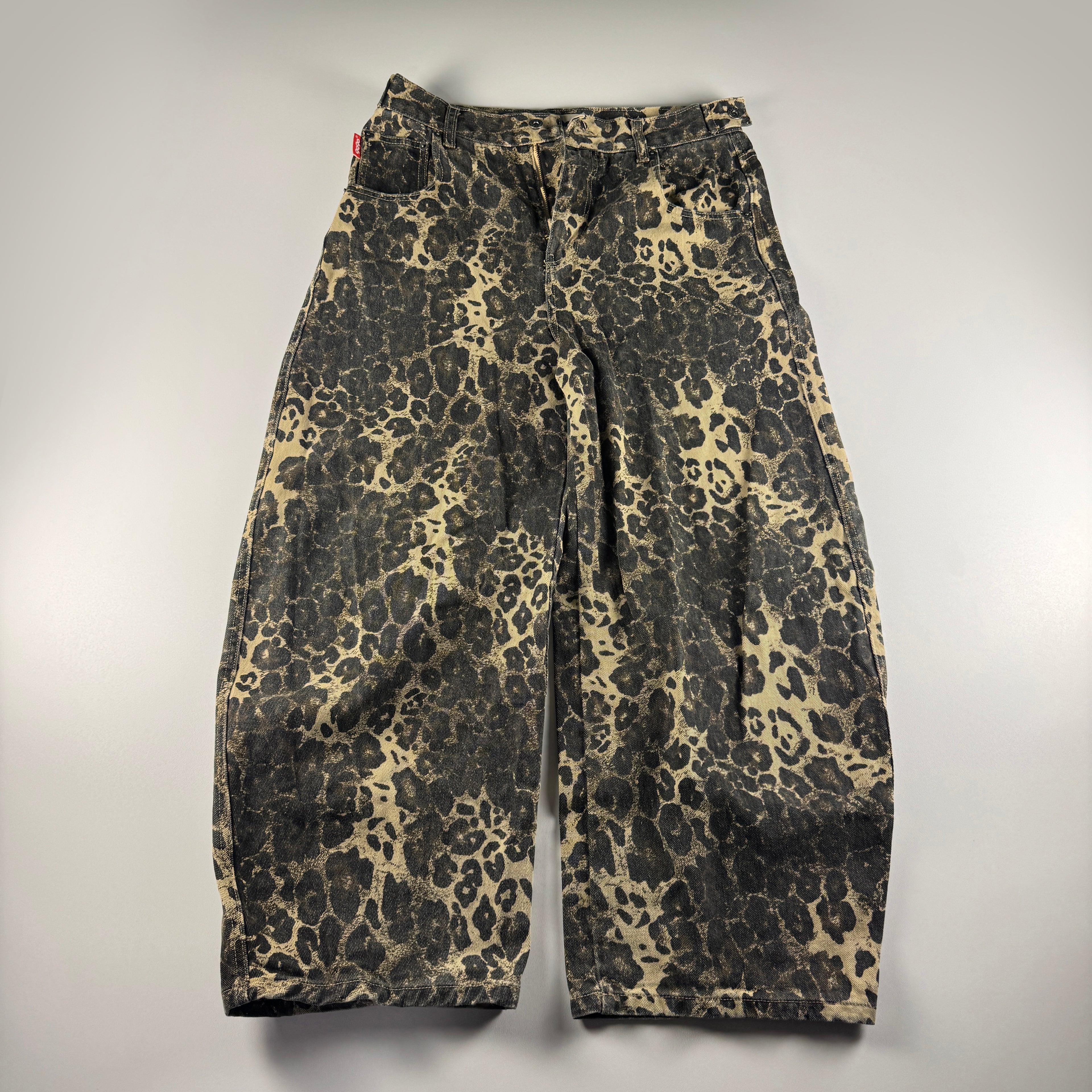 9090 King Logo Leopard Baggy Pants (M)