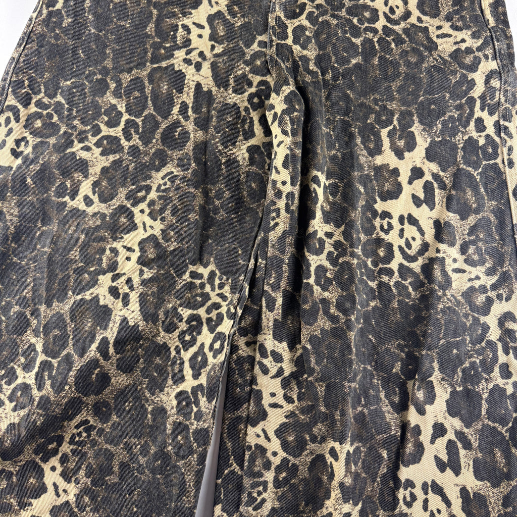 9090 King Logo Leopard Baggy Pants (M)
