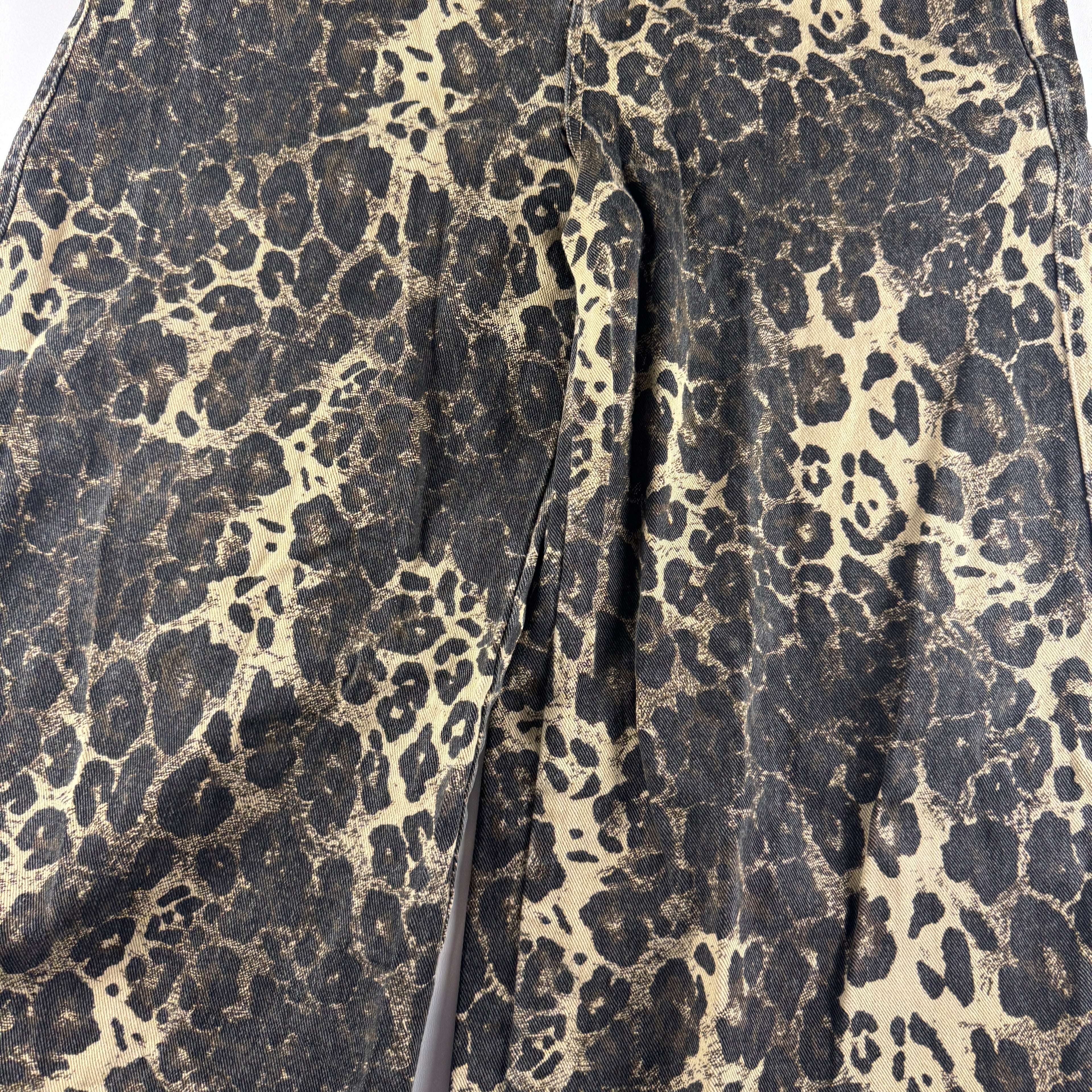 9090 King Logo Leopard Baggy Pants (M)