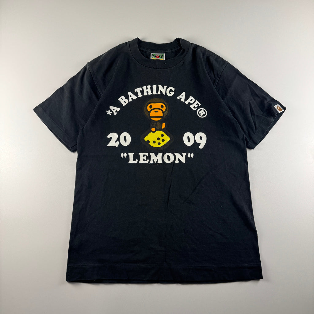 BAPE 2009 Lemon Baby Milo Black Tee (S)