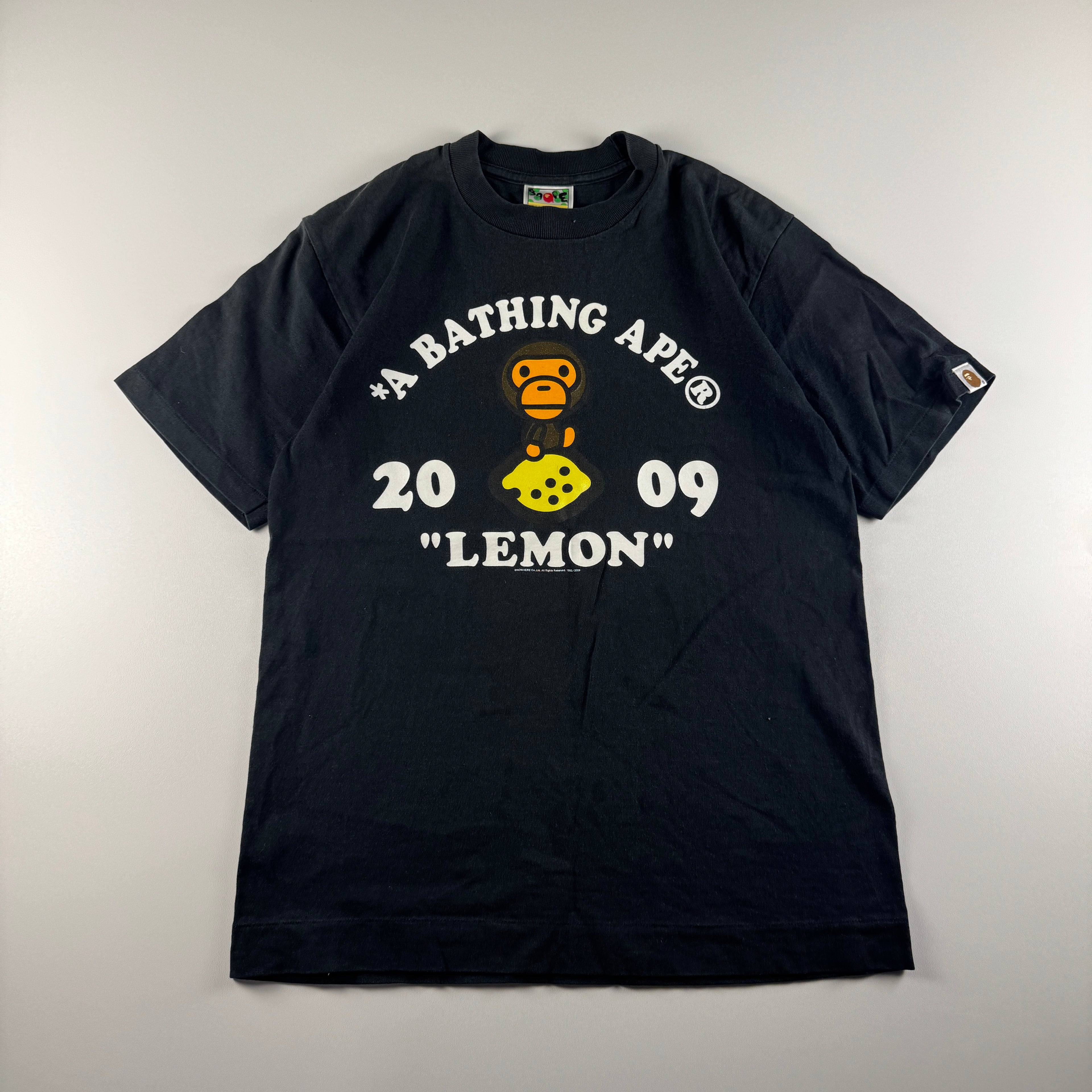BAPE 2009 Lemon Baby Milo Black Tee (S)