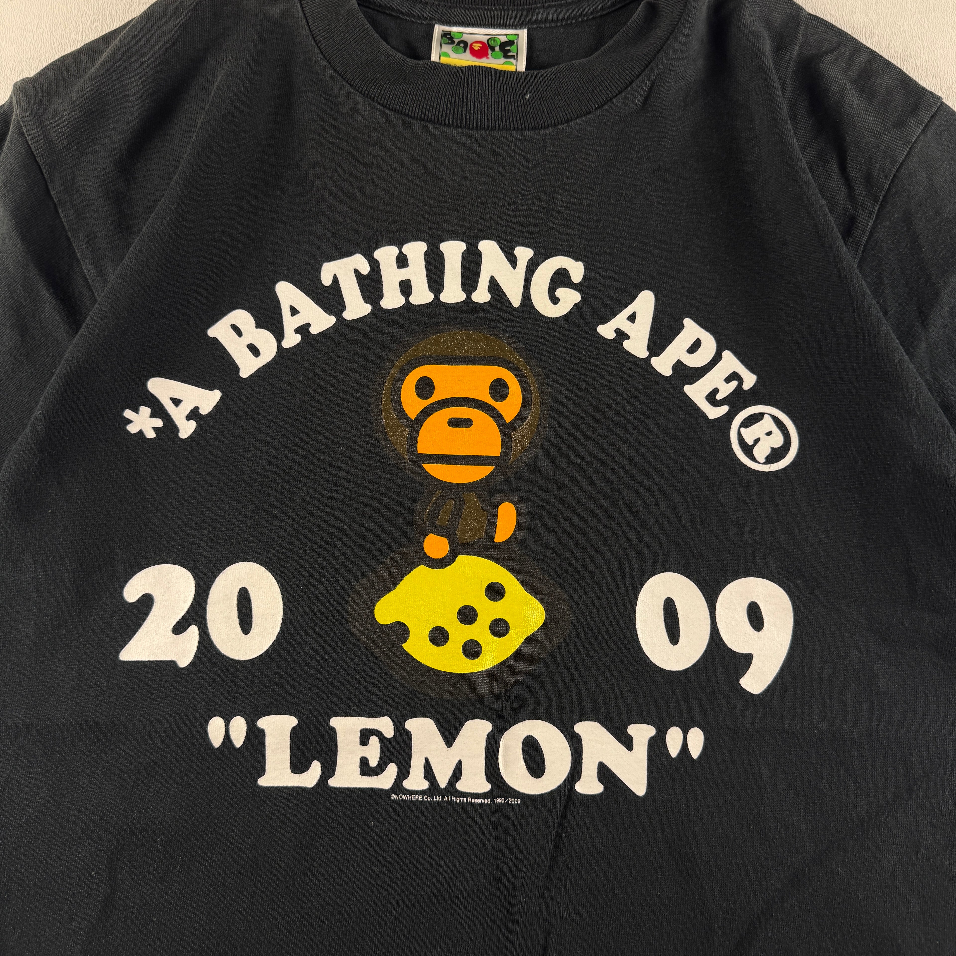 BAPE 2009 Lemon Baby Milo Black Tee (S)