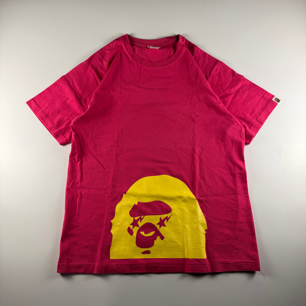 BAPE Big Head Star Pink Tee (L)