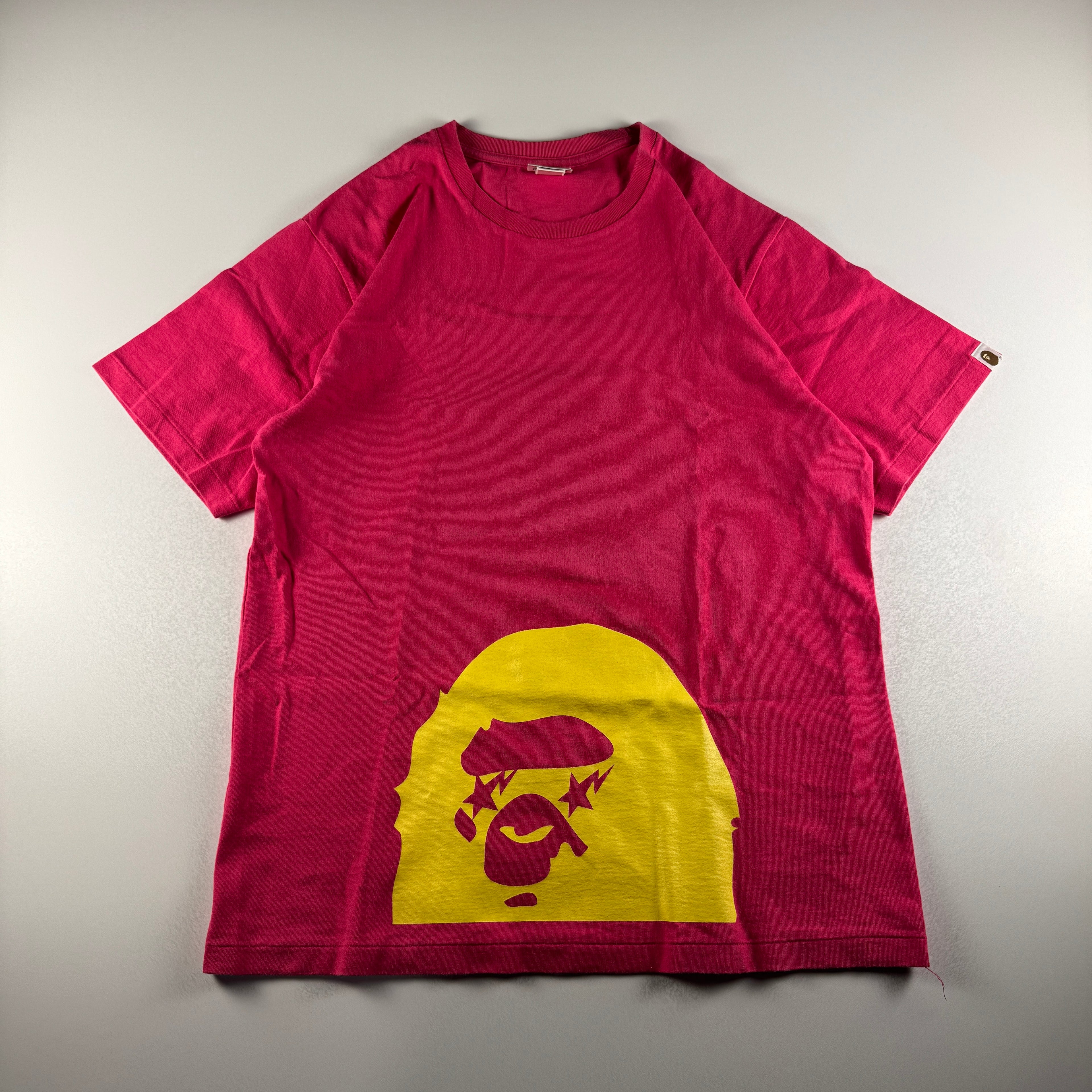 BAPE Big Head Star Pink Tee (L)
