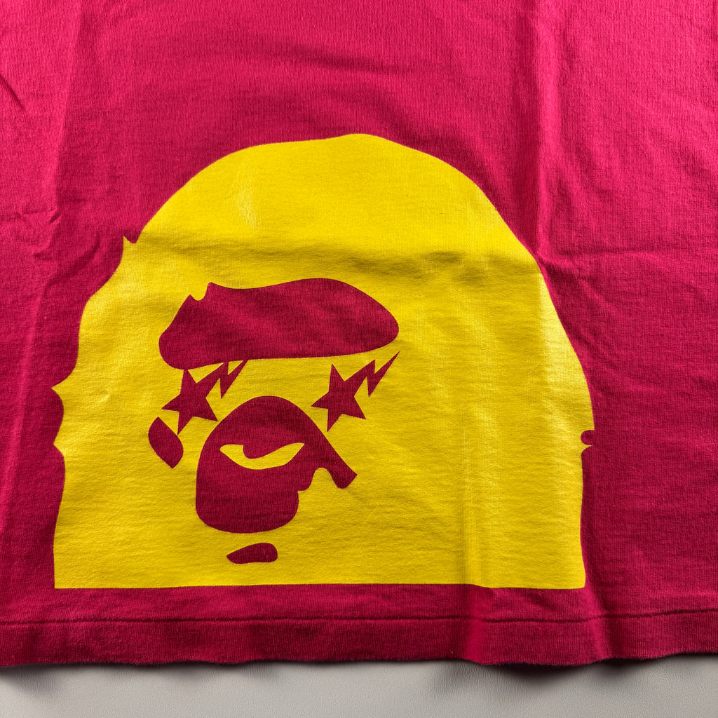 BAPE Big Head Star Pink Tee (L)