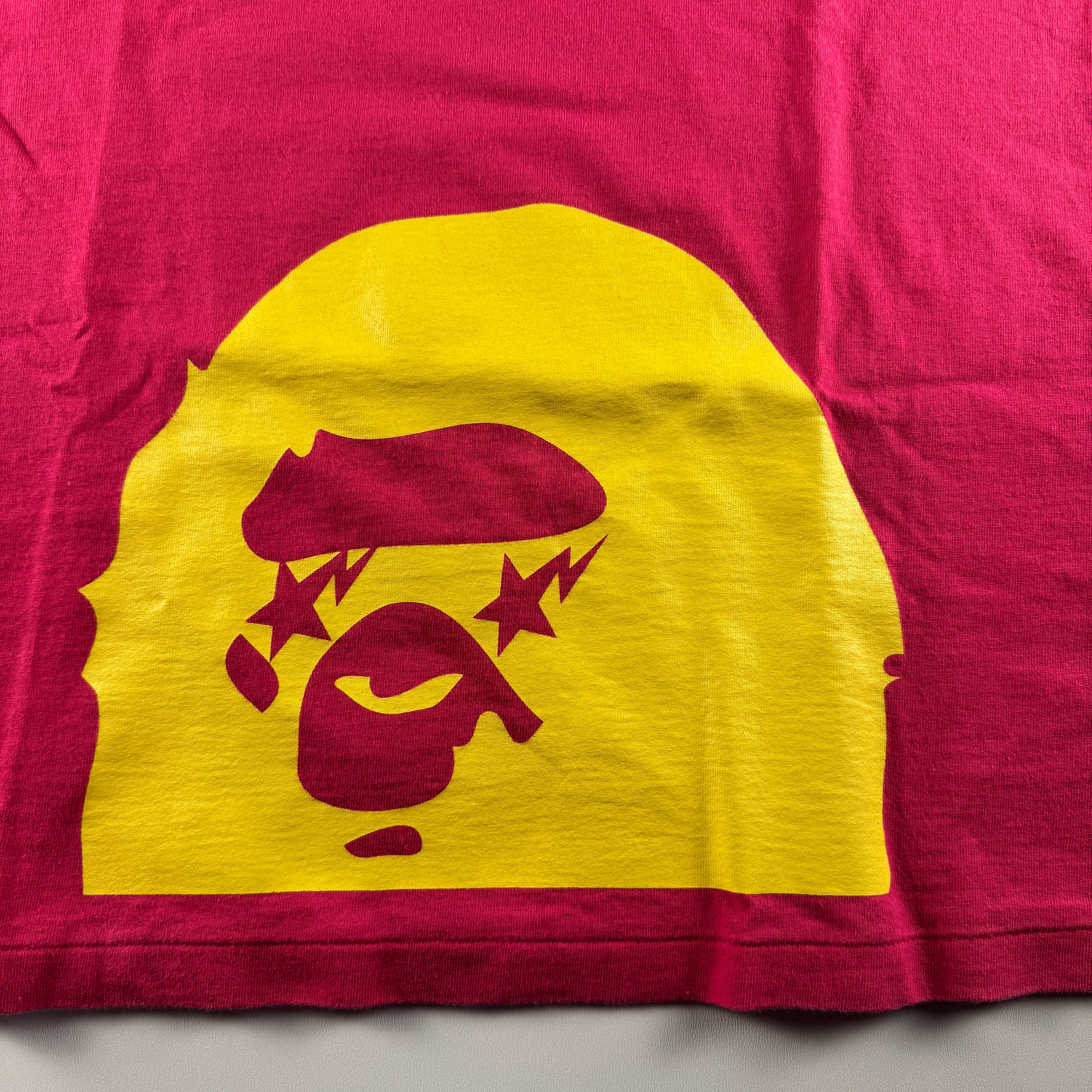 BAPE Big Head Star Pink Tee (L)