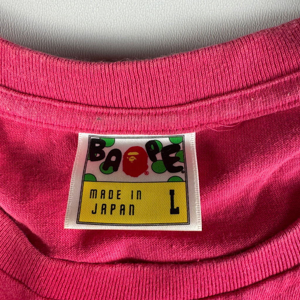 BAPE Big Head Star Pink Tee (L)