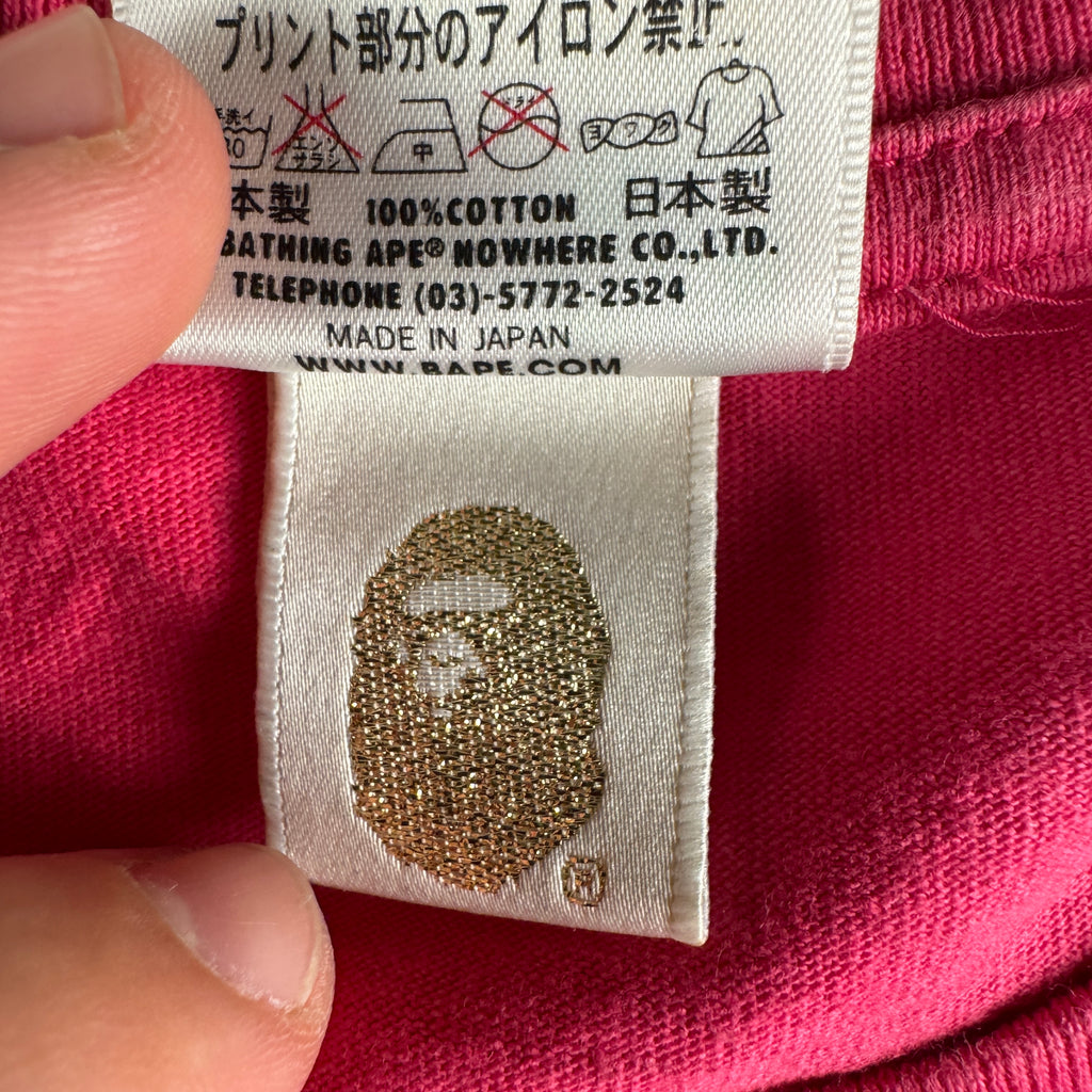 BAPE Big Head Star Pink Tee (L)