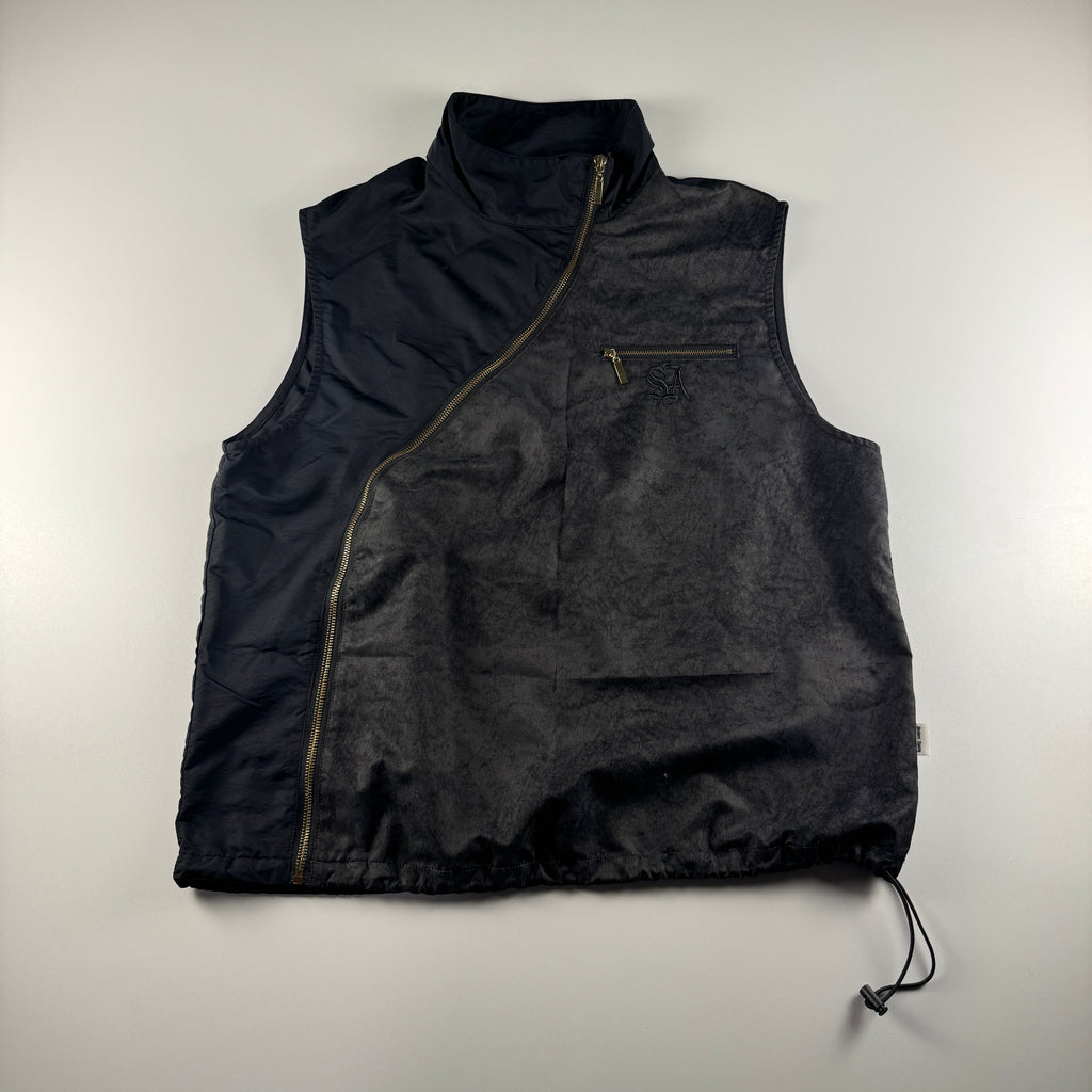Student Apathy Asymetrical Nylon Sleeveless Jacket (M)