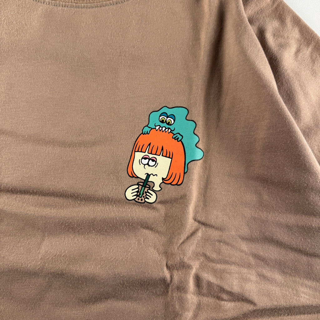 9090 "I don't wanna be clone" Brown Tee (L)