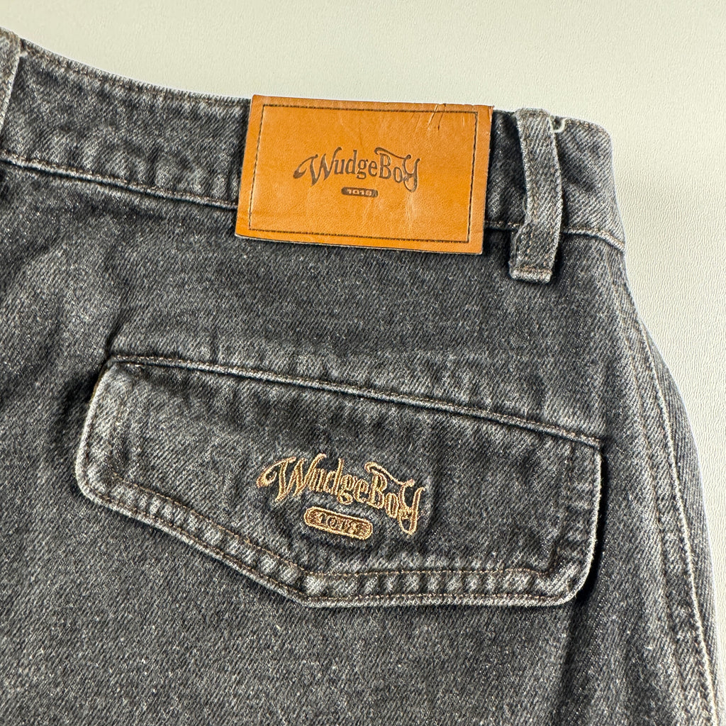 Wudgeboy Baggy Cargo Denim Black Short (S)