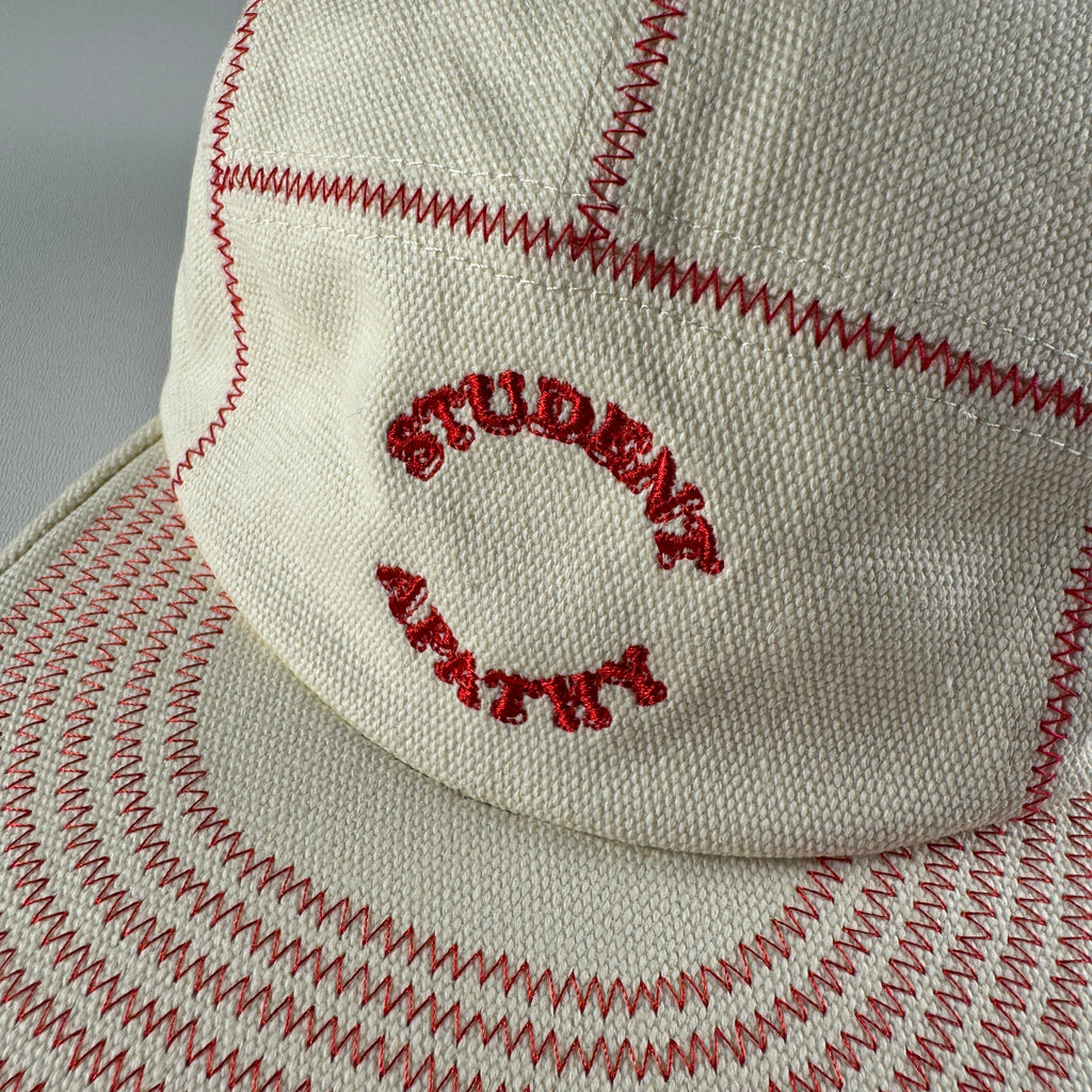 Student Apathy Stitched White Cap (OS)