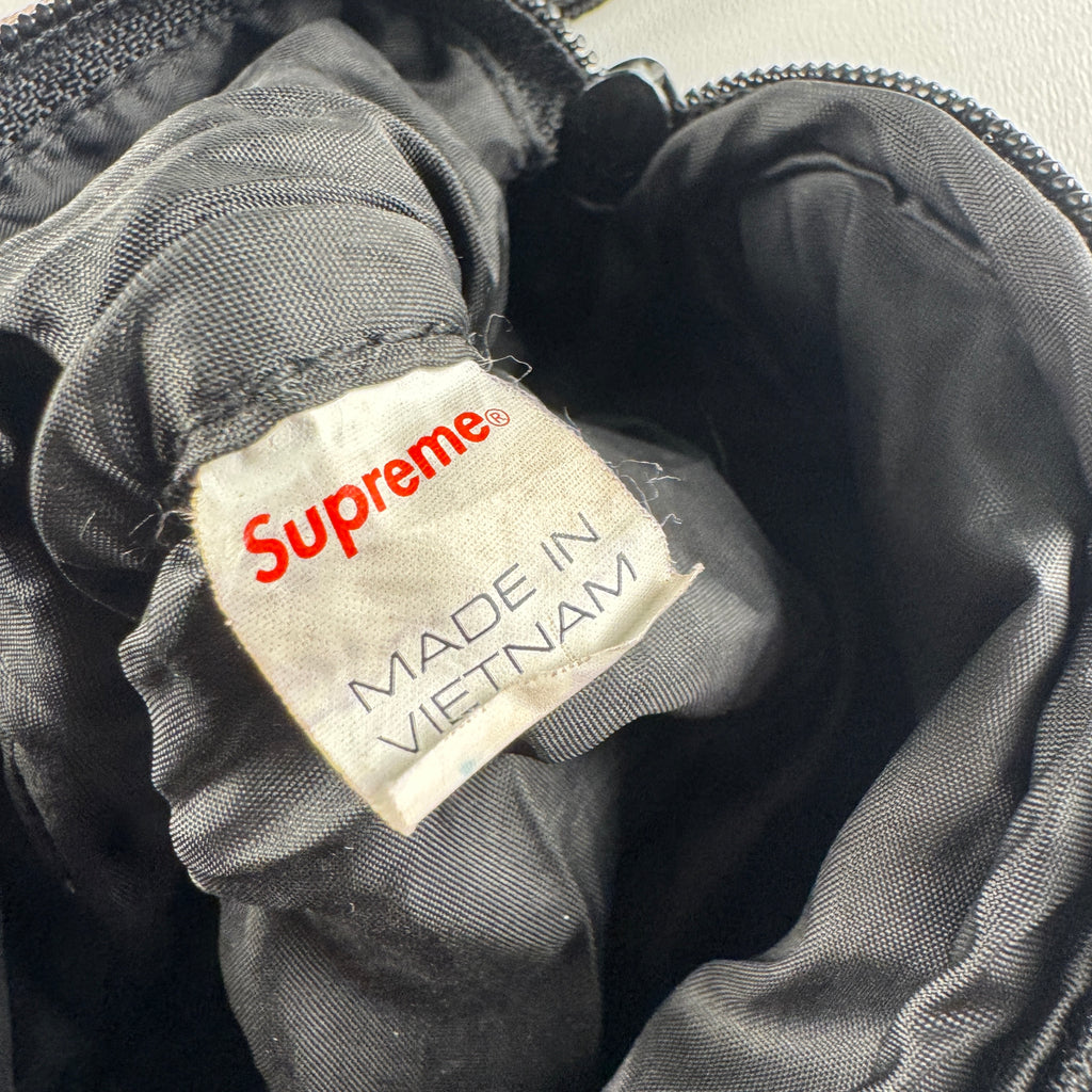 Supreme Woven Stripe Waist Bag Black