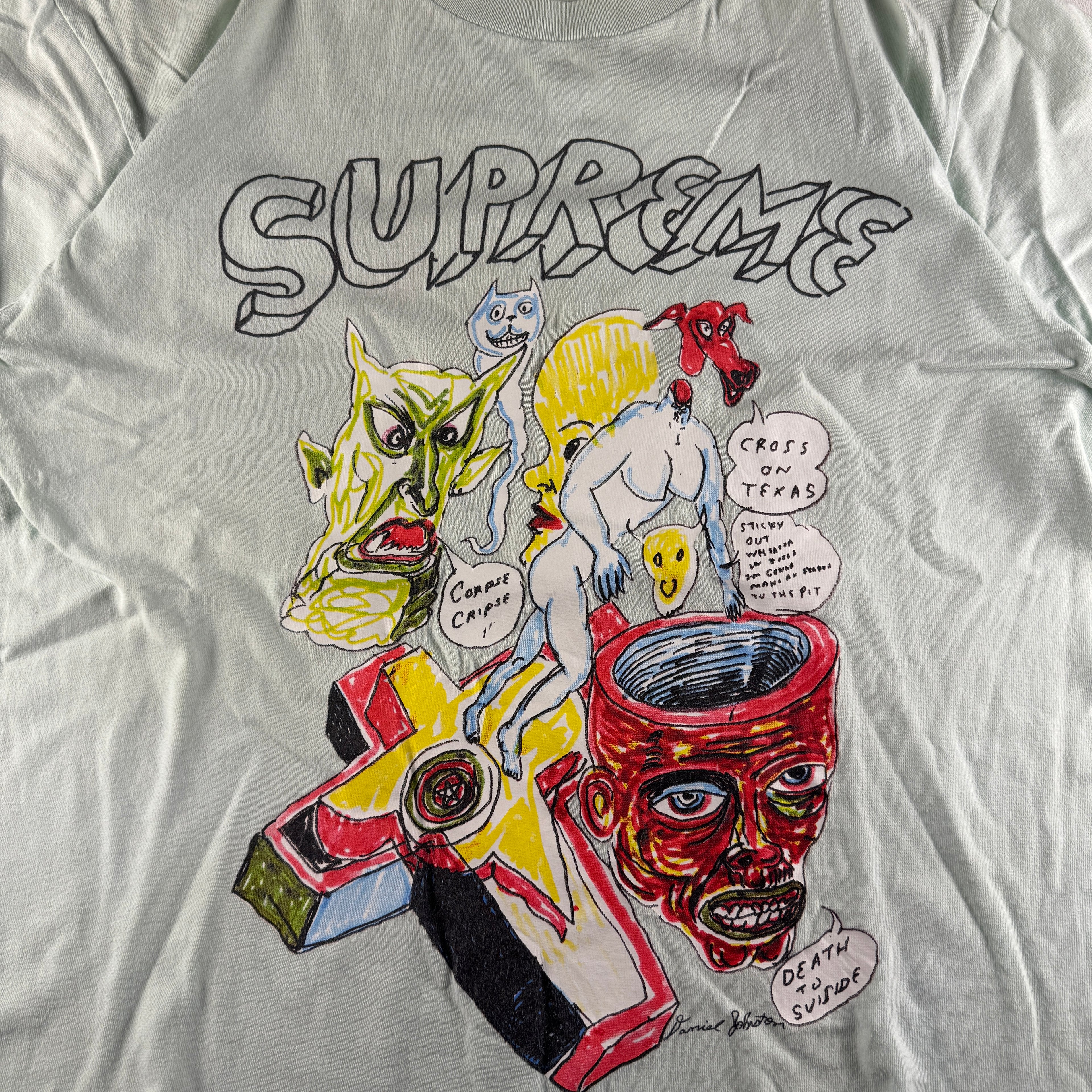 Supreme Daniel Johnston Art Light Green Tee (M)