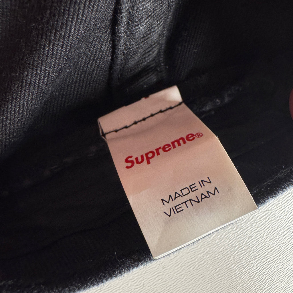 Supreme Distressed Script 6 Panel Black Cap