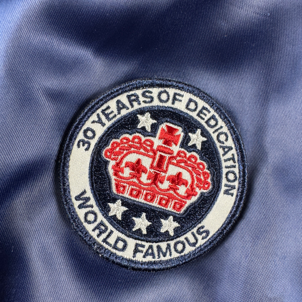 Supreme Satin Navy Blue Track Jacket (M)