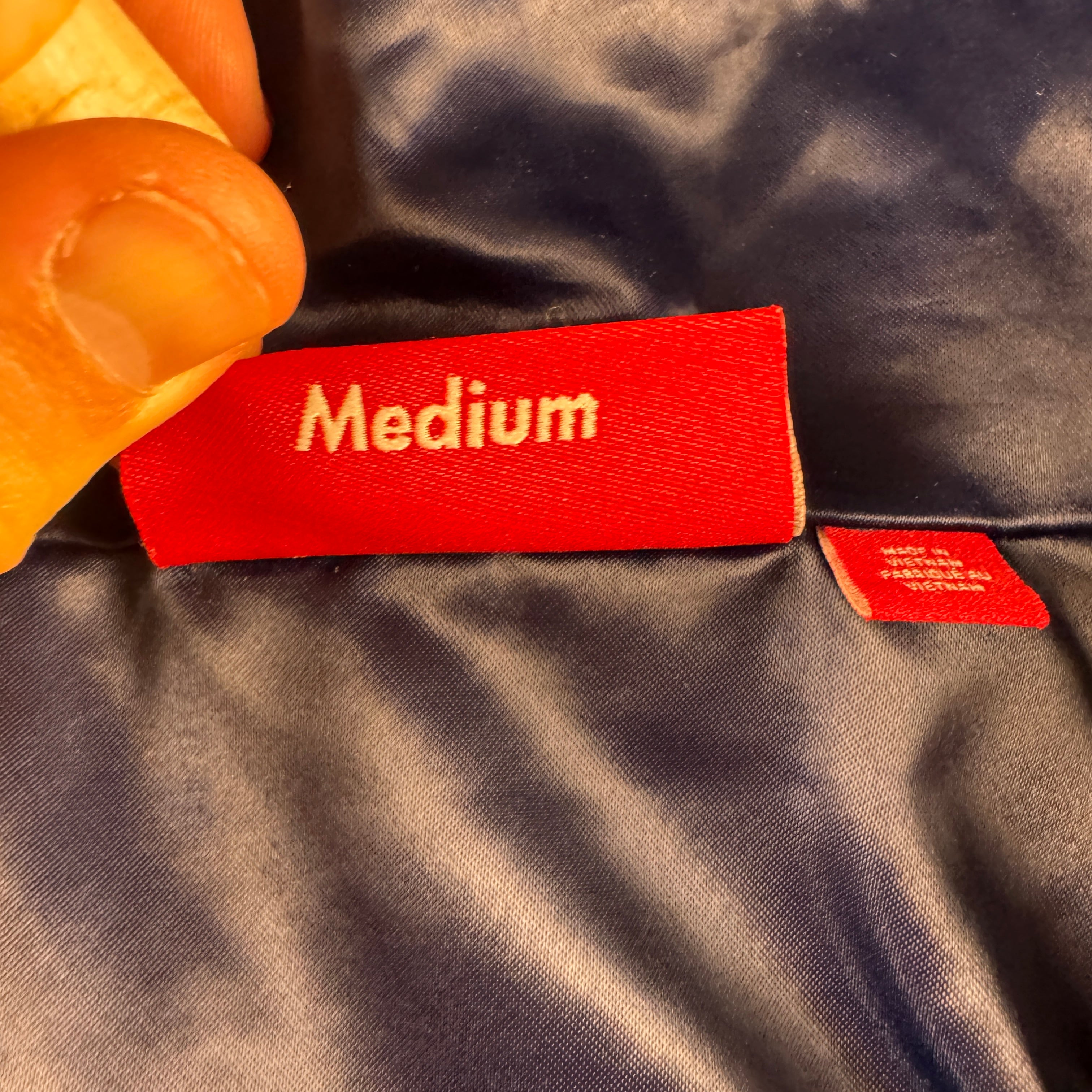 Supreme Satin Navy Blue Track Jacket (M)