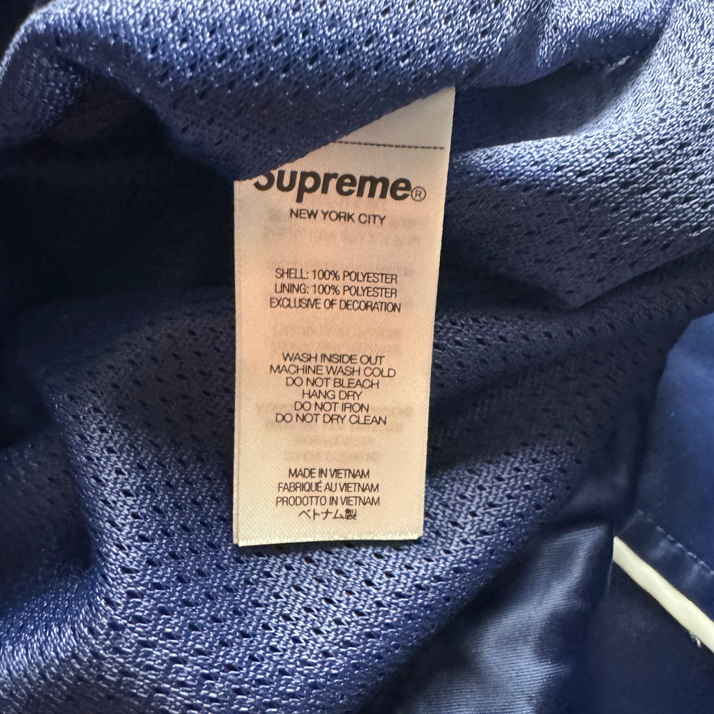 Supreme Satin Navy Blue Track Jacket (M)