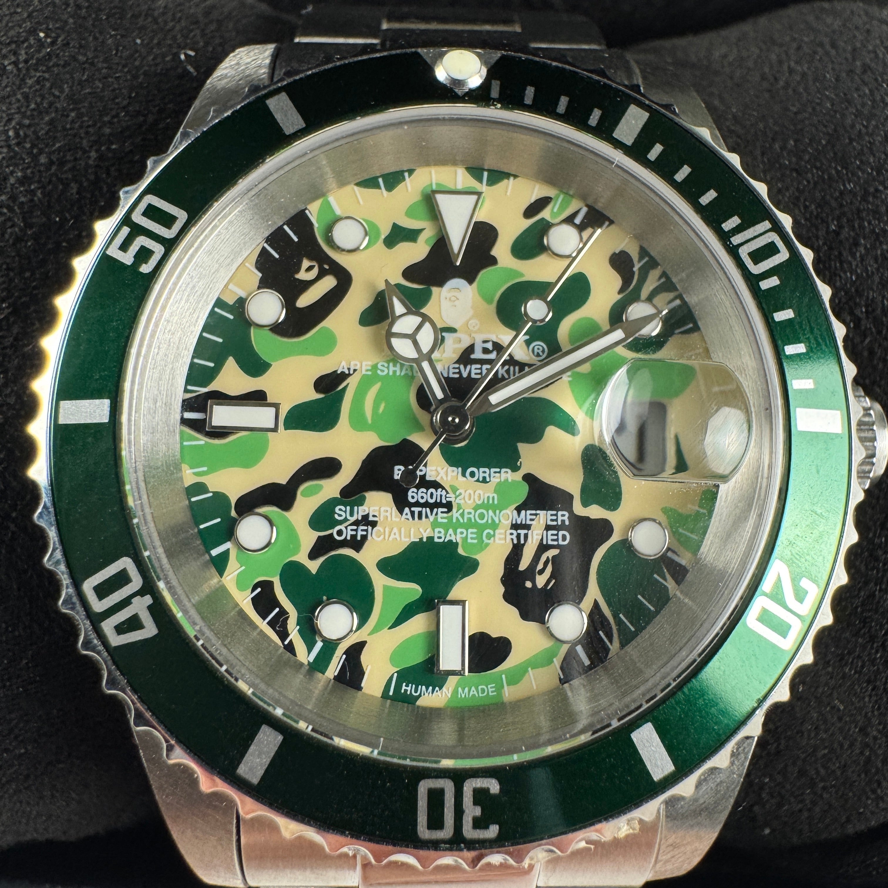 BAPE "Bapex" Type 1 Green Camo Watch